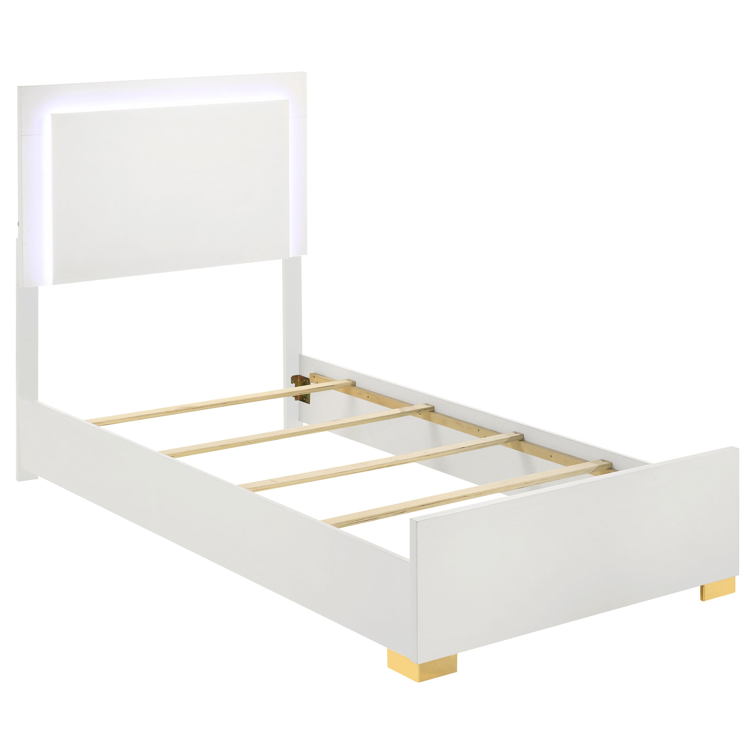 Marceline Panel Bed with LED Lighting - Romeo & Juliet Furniture (Warren,MI)