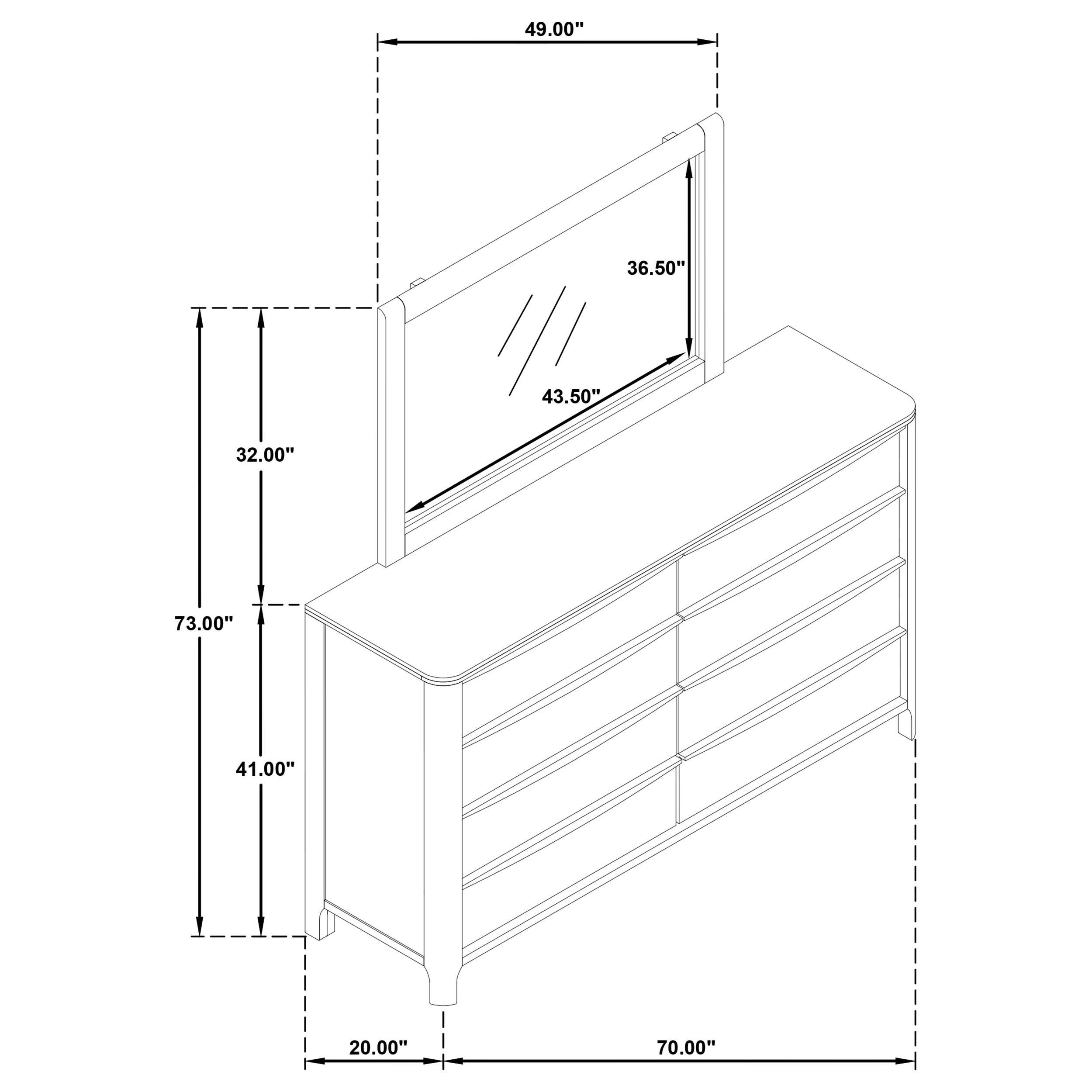Maderia Dresser with Mirror - Romeo & Juliet Furniture (Warren,MI)