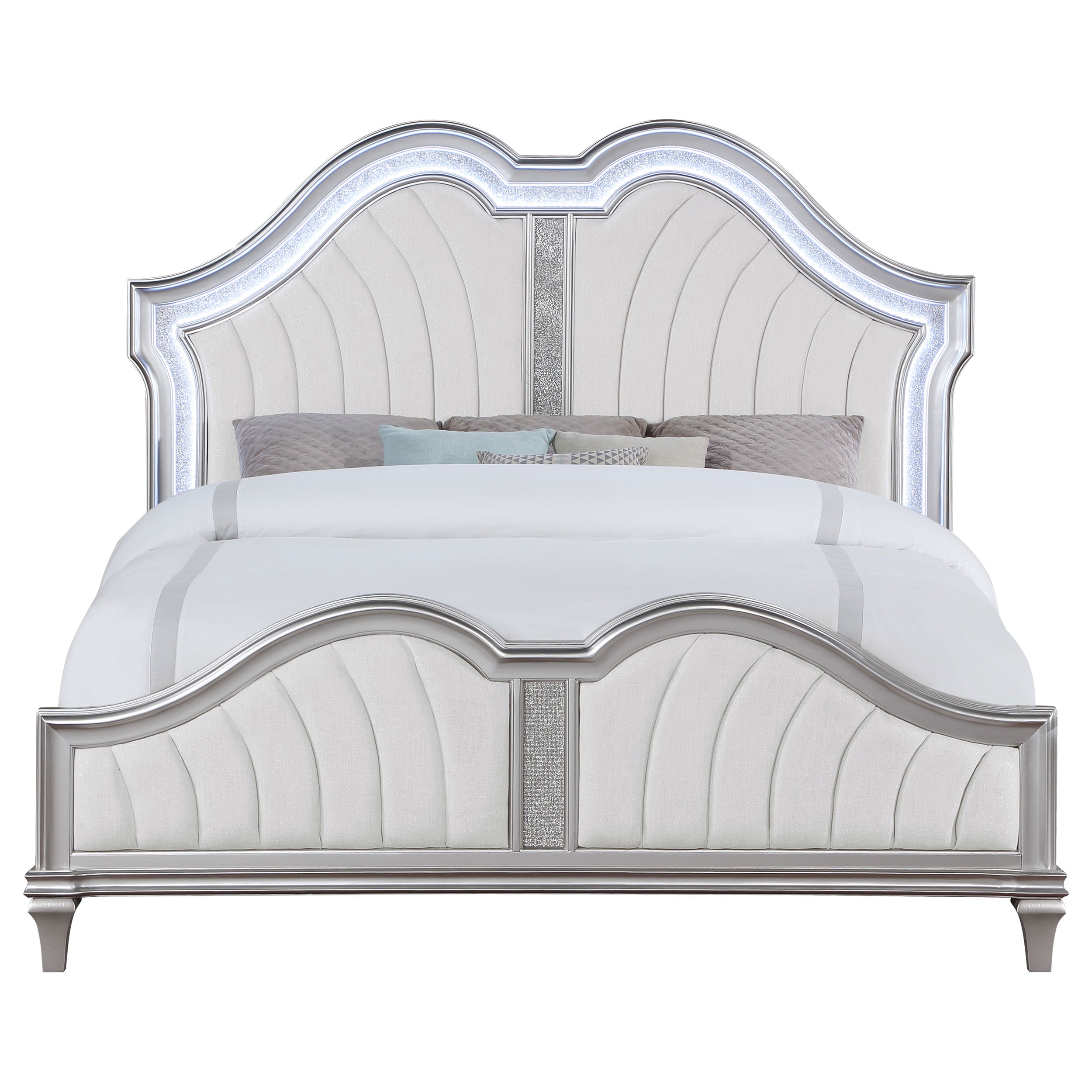 Evangeline Panel Bed with LED Lighting - Romeo & Juliet Furniture (Warren,MI)