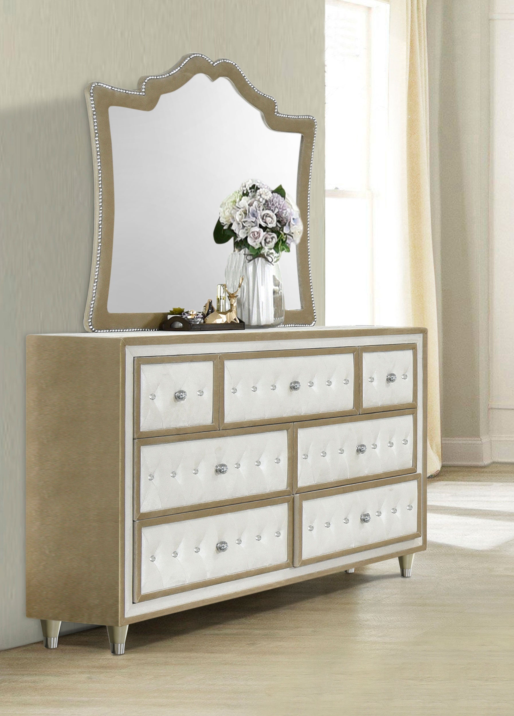 Antonella Dresser with Mirror - Romeo & Juliet Furniture (Warren,MI)