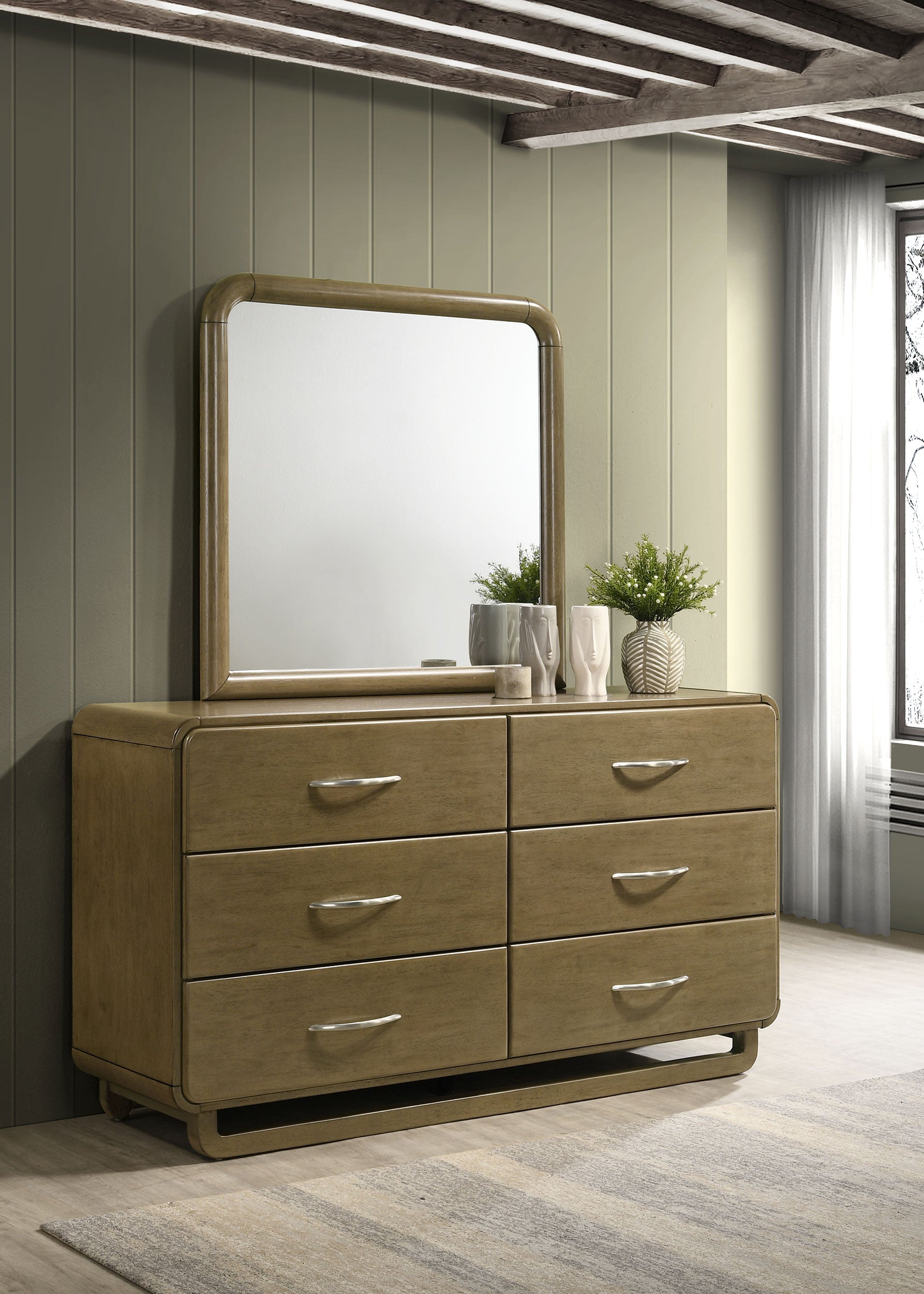 Amsbury Dresser with Mirror - Romeo & Juliet Furniture (Warren,MI)