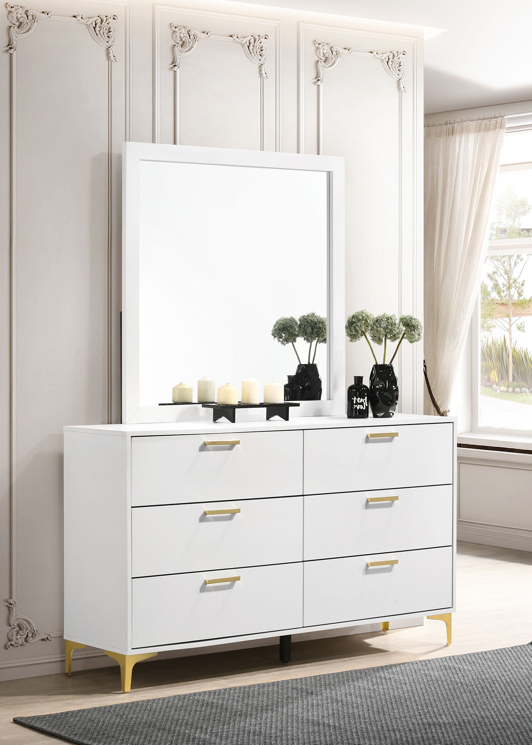 Kendall Dresser with Mirror - Romeo & Juliet Furniture (Warren,MI)