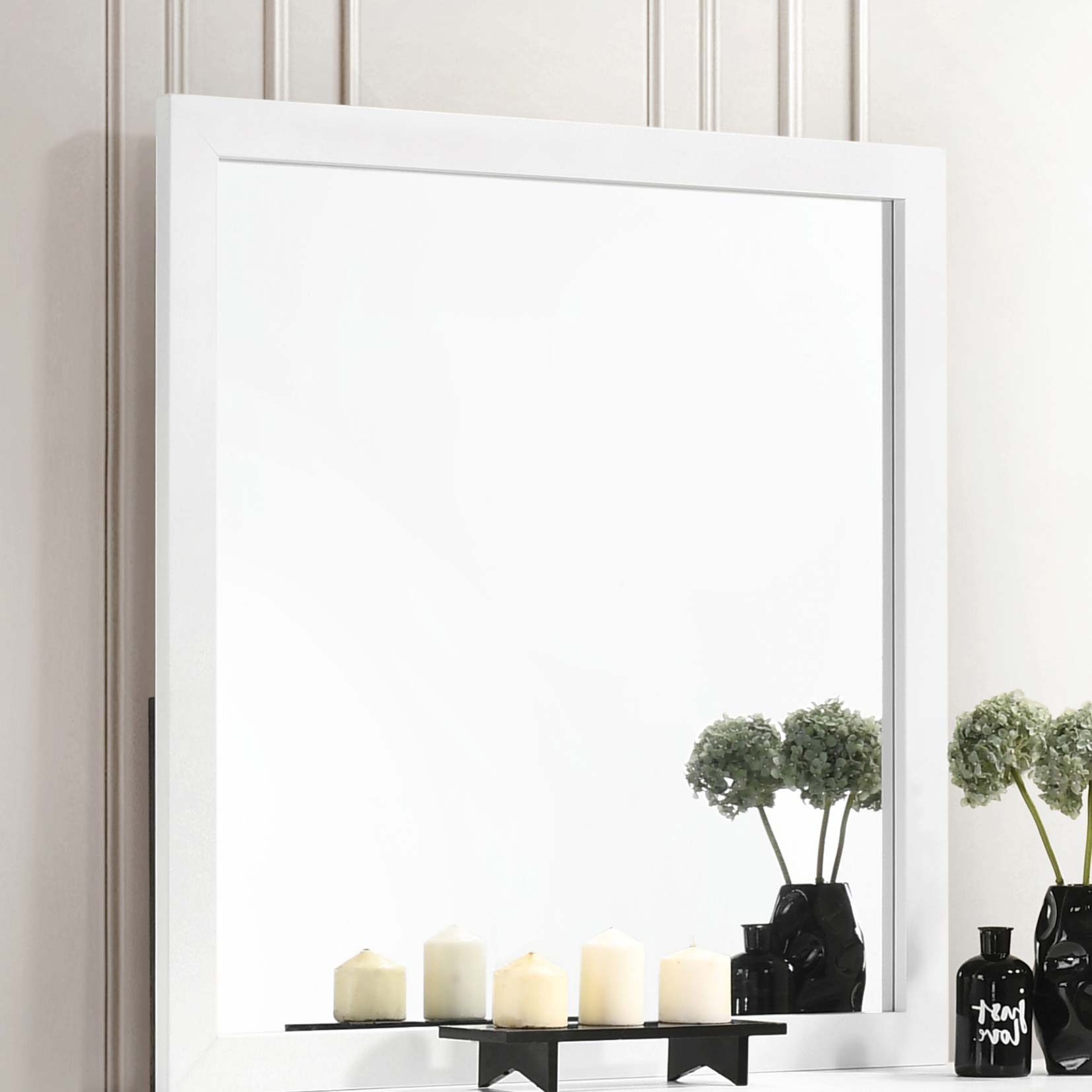 Kendall Square Dresser Mirror White - Romeo & Juliet Furniture (Warren,MI)