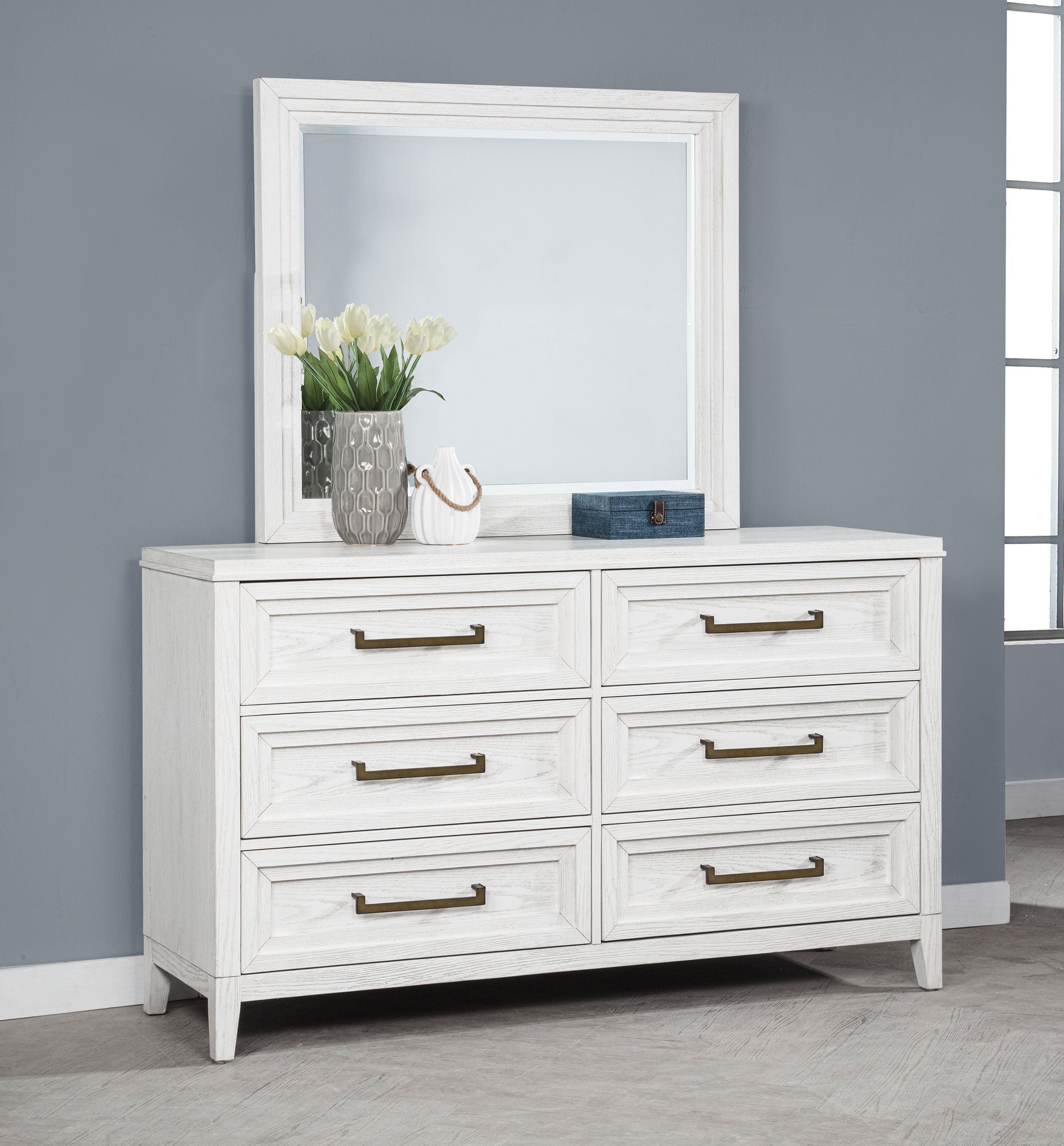 Marielle Dresser with Mirror - Romeo & Juliet Furniture (Warren,MI)