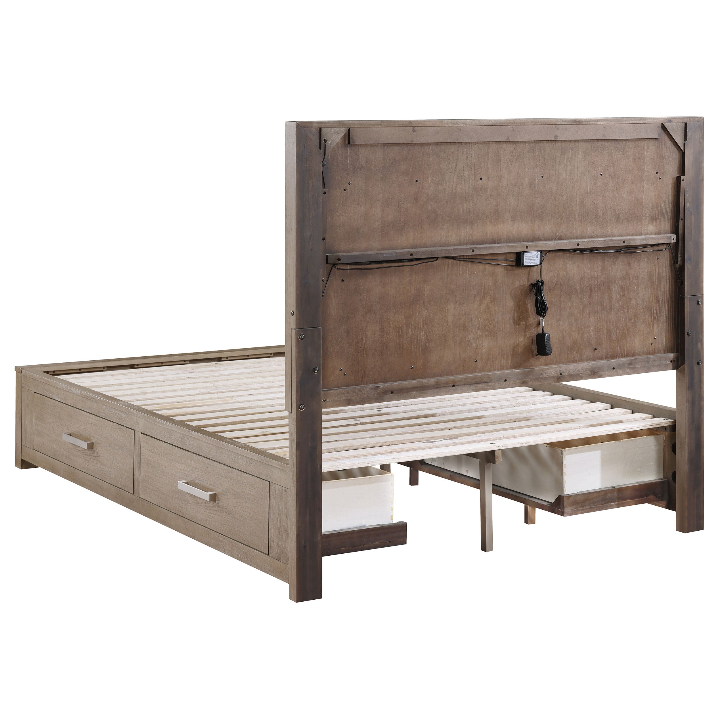 Kenora Panel Platform Storage Bed with LED Lighting - Romeo & Juliet Furniture (Warren,MI)