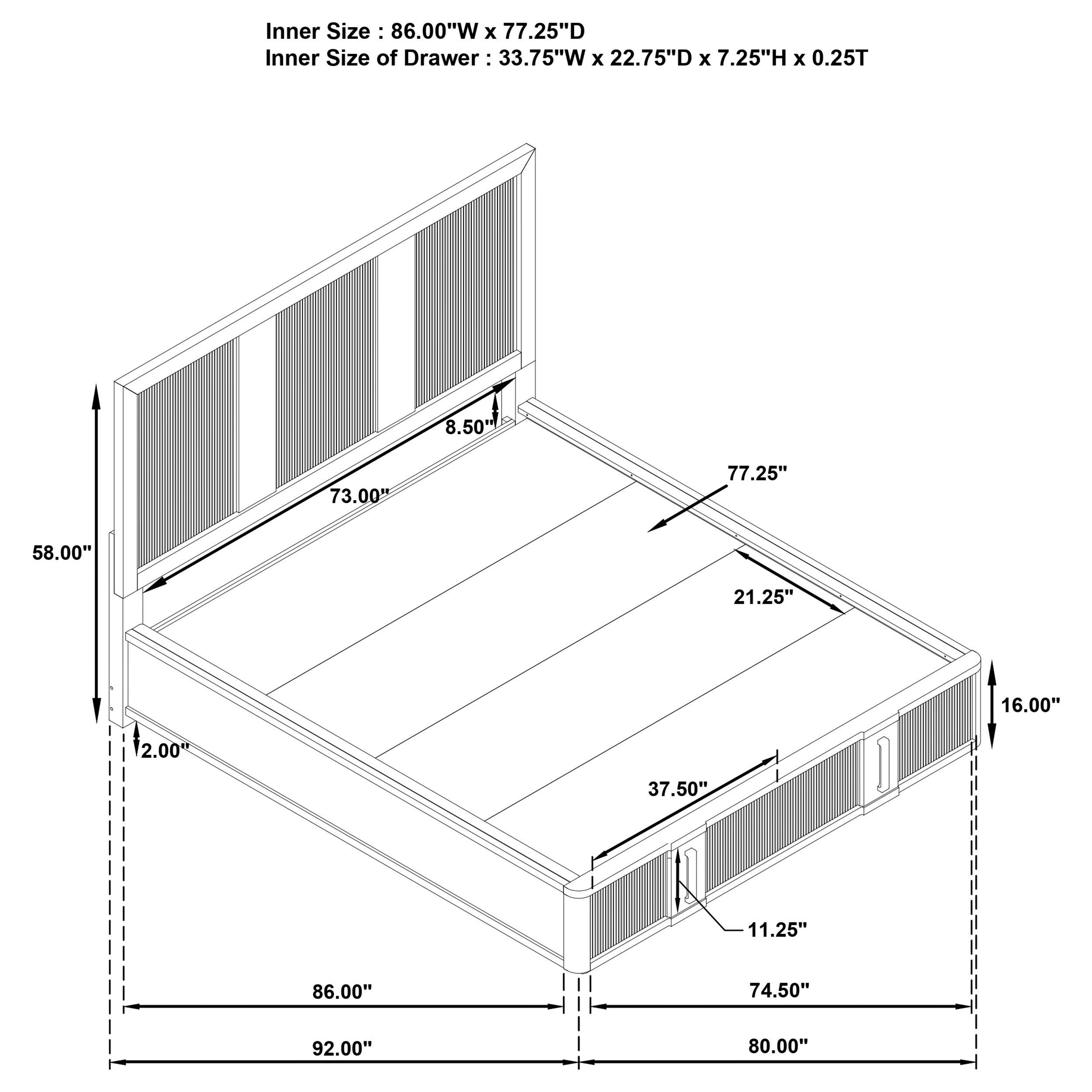 Terrace Panel Platform Storage Bed