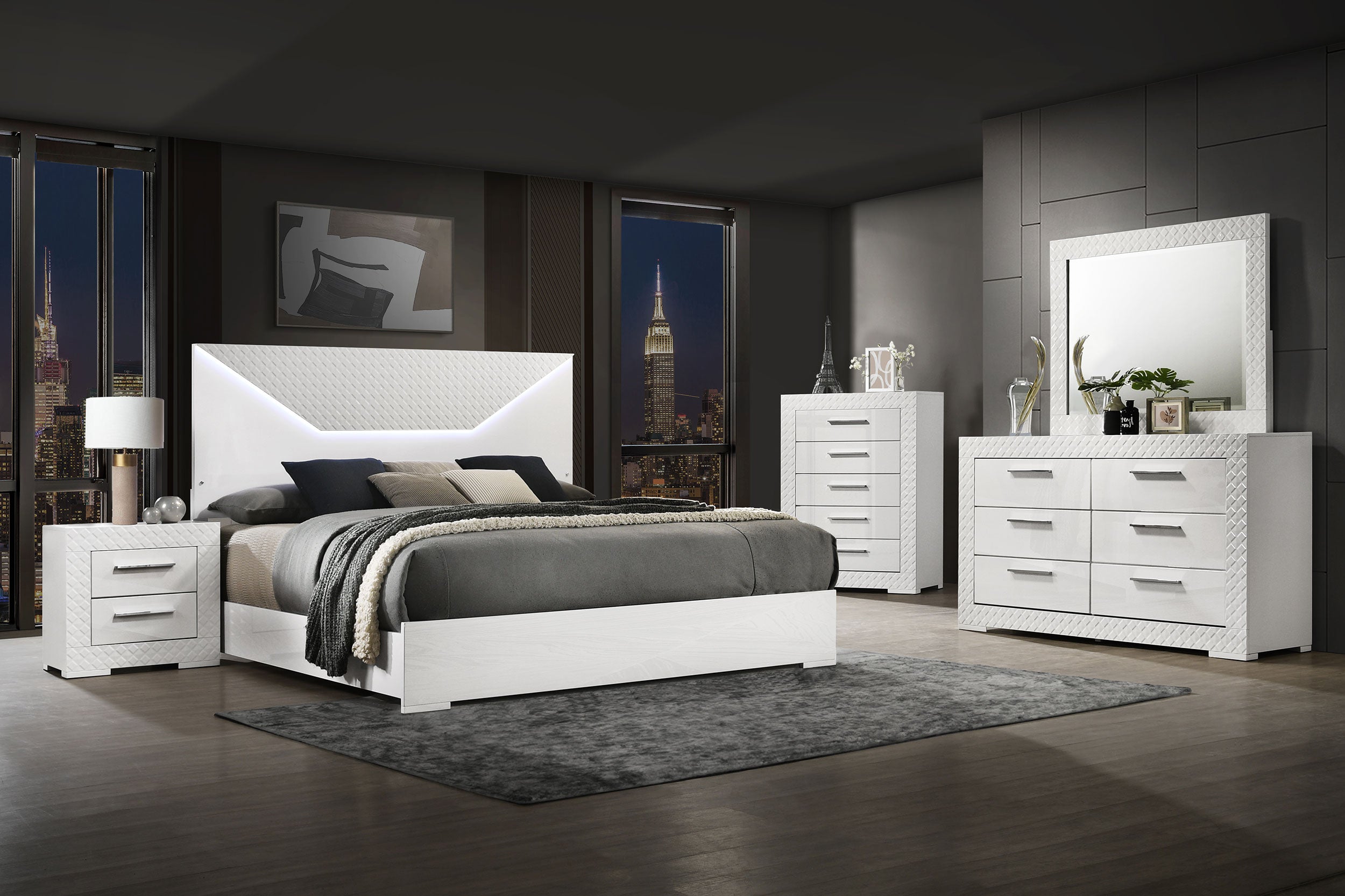 Ives Panel Bed with LED Lighting
