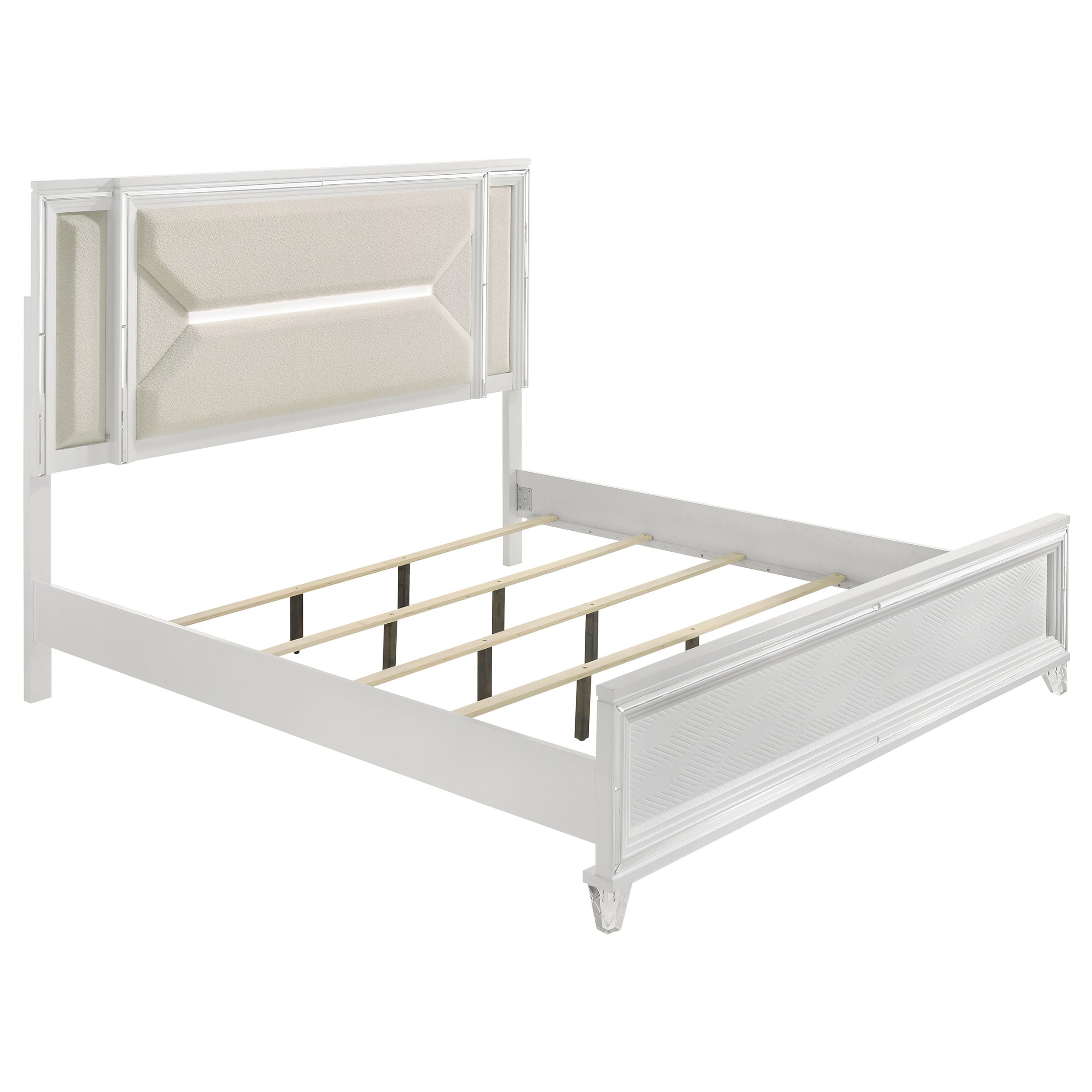 Marmore Panel Bed with LED Lighting - Romeo & Juliet Furniture (Warren,MI)