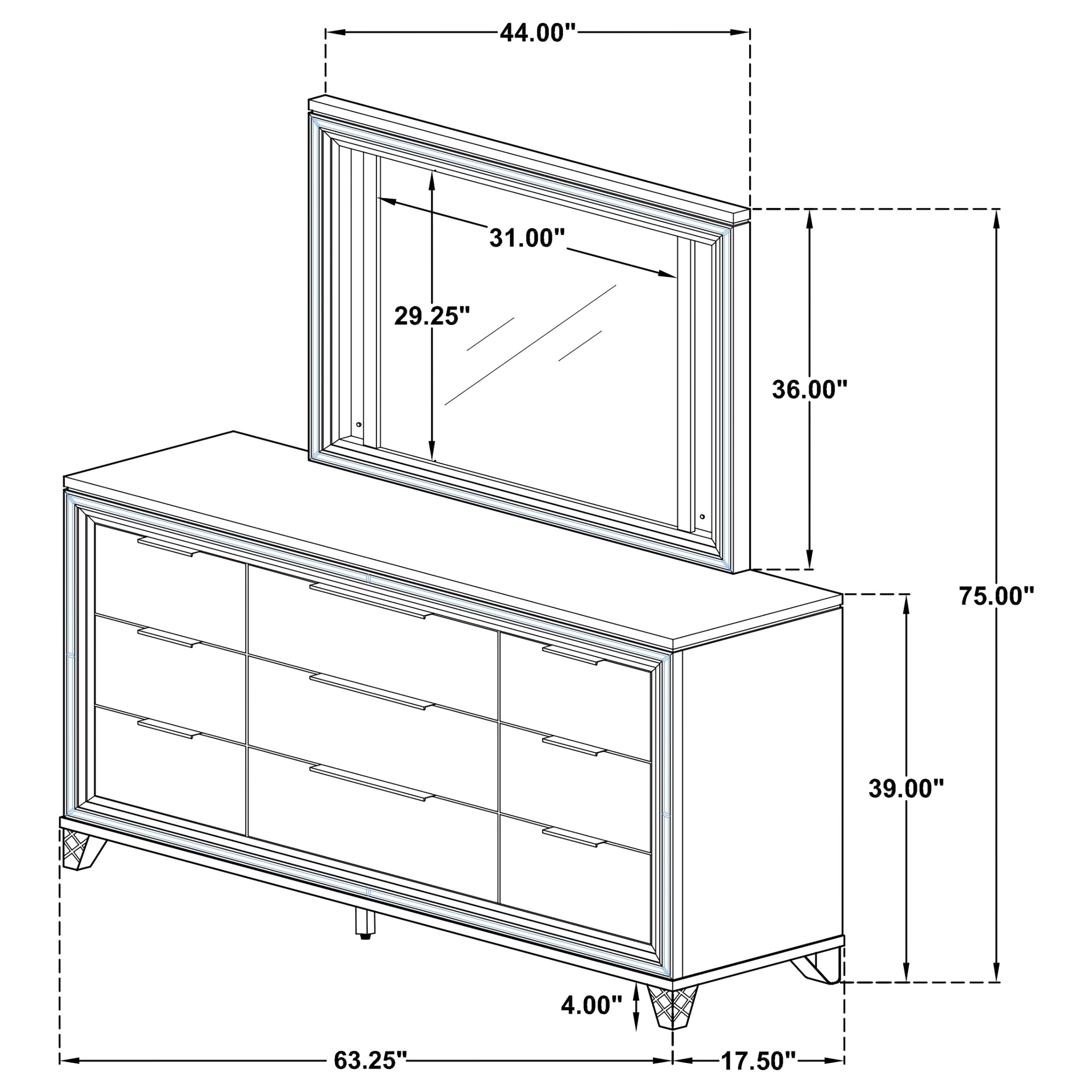 Marmore Dresser with Mirror