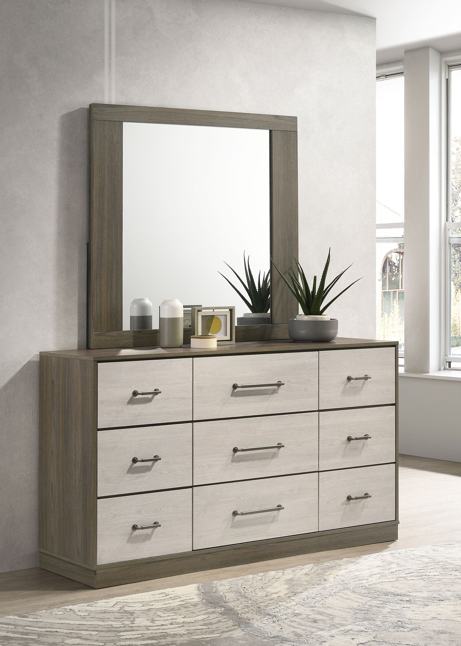 Fenwick Dresser with Mirror - Romeo & Juliet Furniture (Warren,MI)