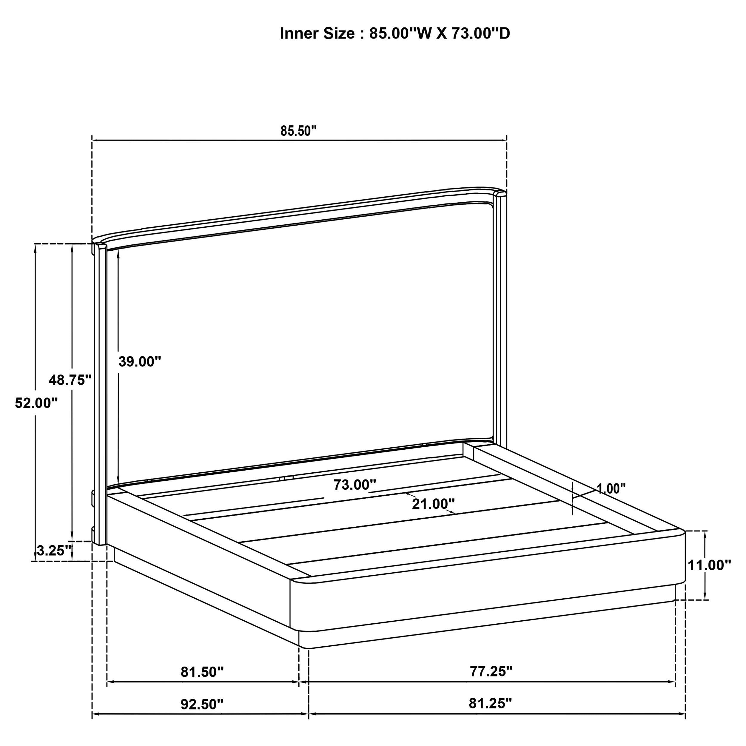 Kailani Wingback Platform Bed - Romeo & Juliet Furniture (Warren,MI)