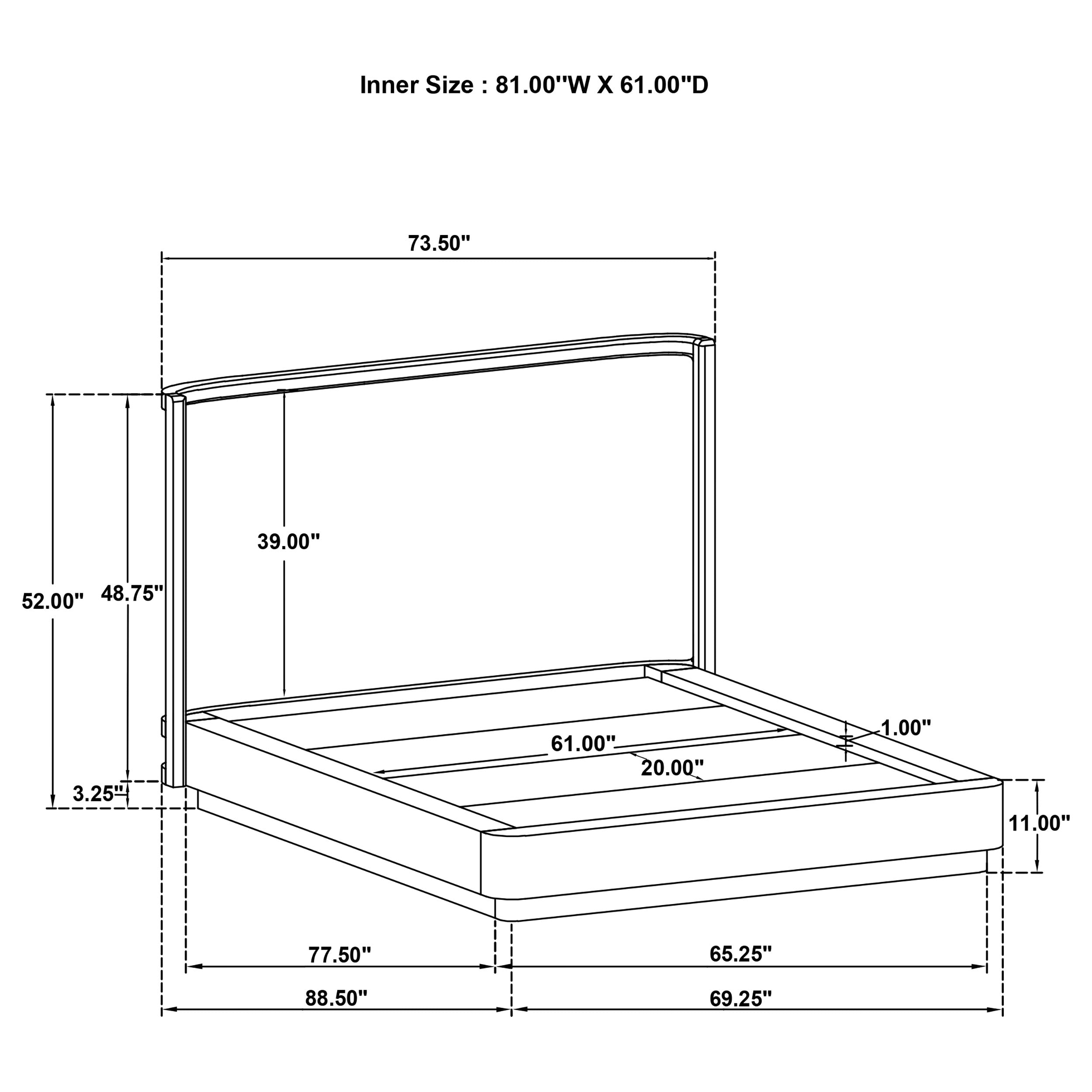 Kailani Wingback Platform Bed - Romeo & Juliet Furniture (Warren,MI)