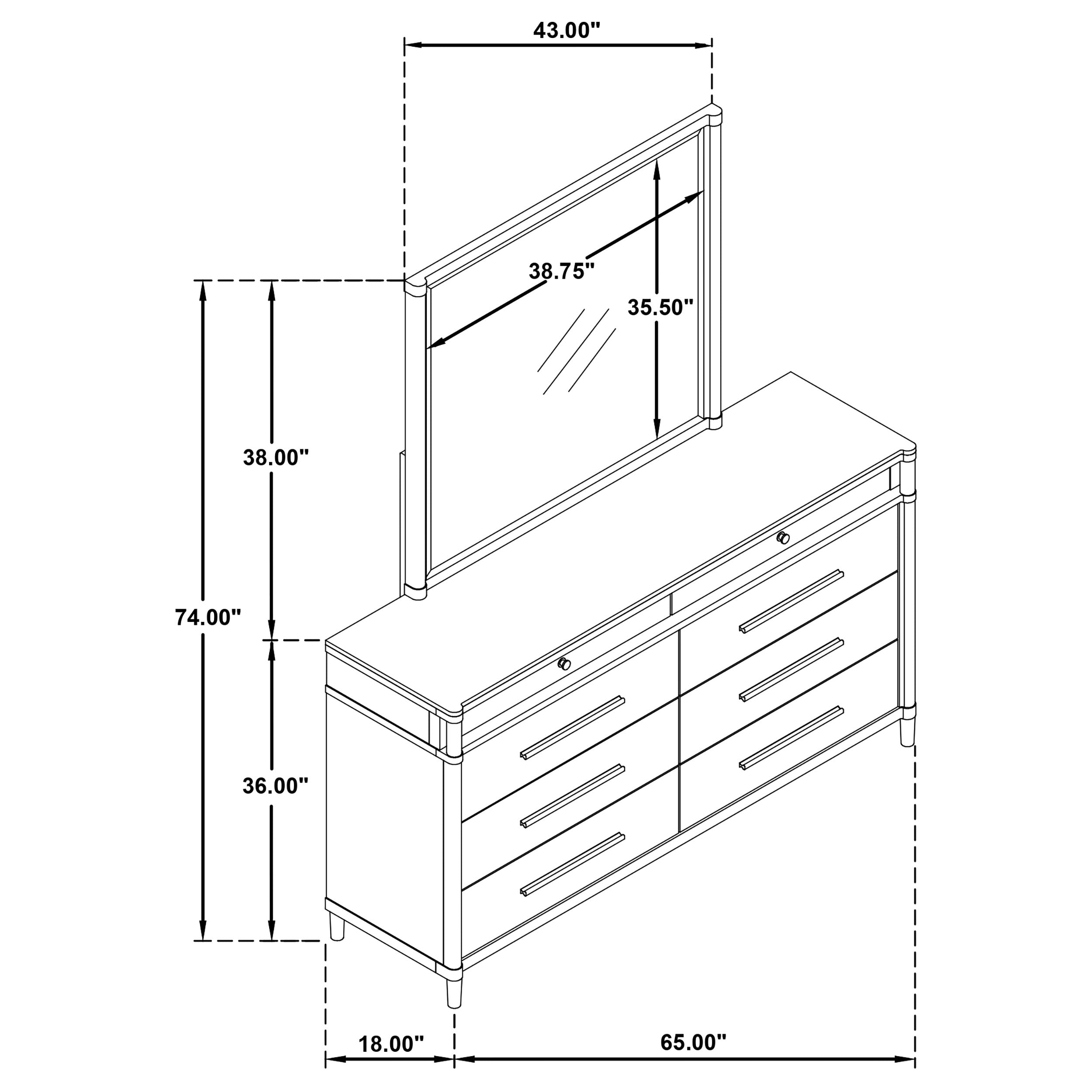 Gracemont Dresser with Mirror - Romeo & Juliet Furniture (Warren,MI)