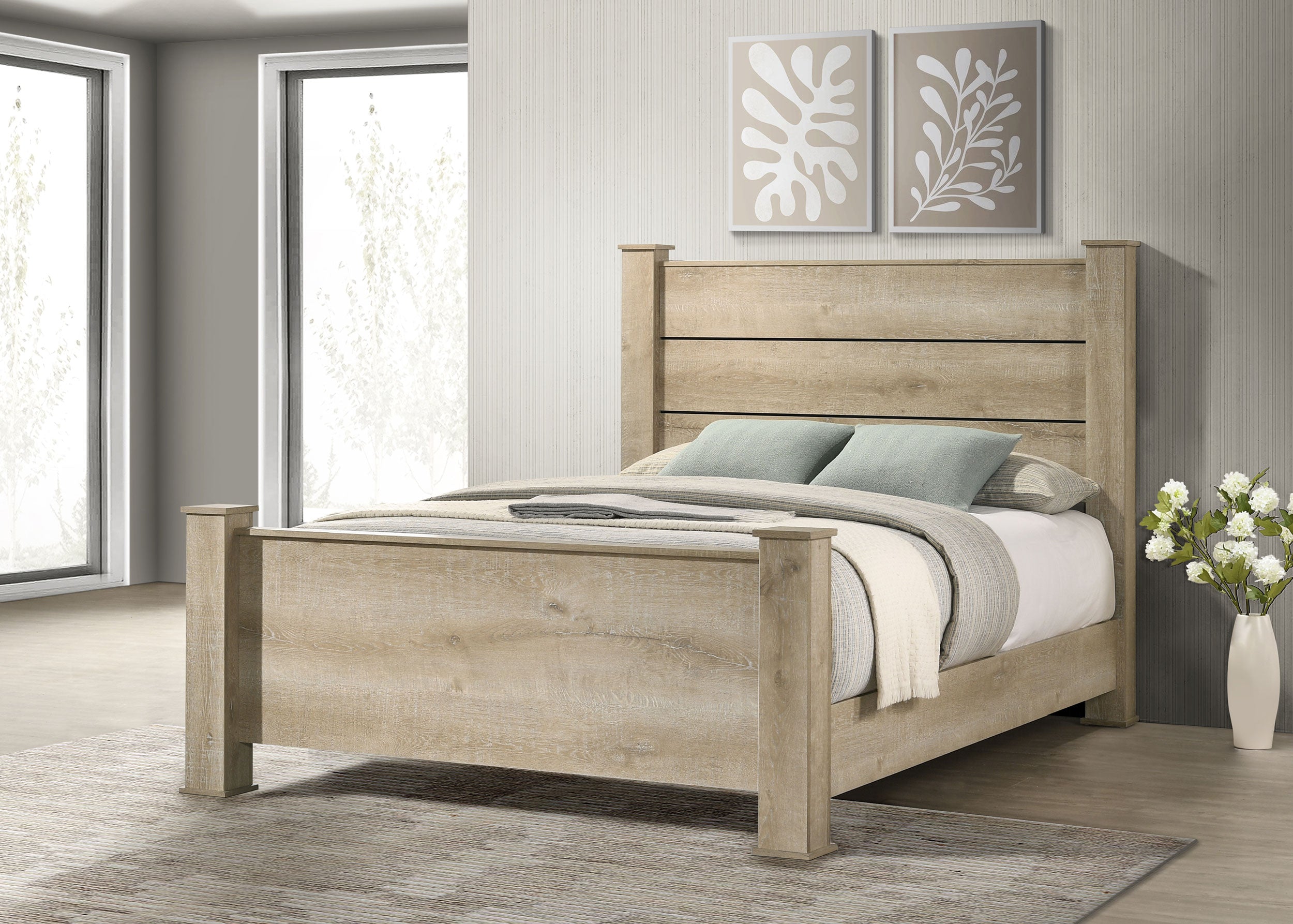 Oakglen Panel Bed - Romeo & Juliet Furniture (Warren,MI)