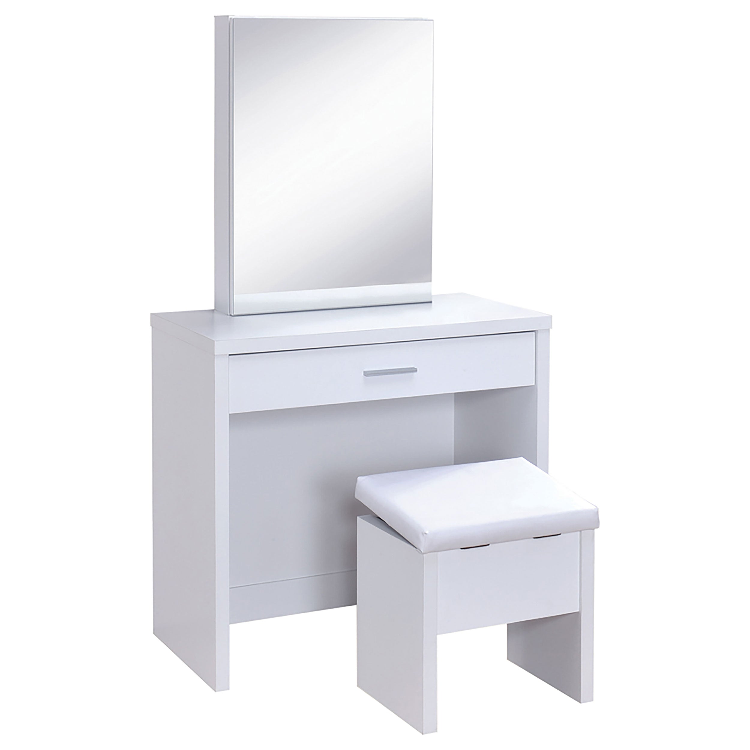 Harvey Makeup Vanity Table with Mirror and Stool - Romeo & Juliet Furniture (Warren,MI)