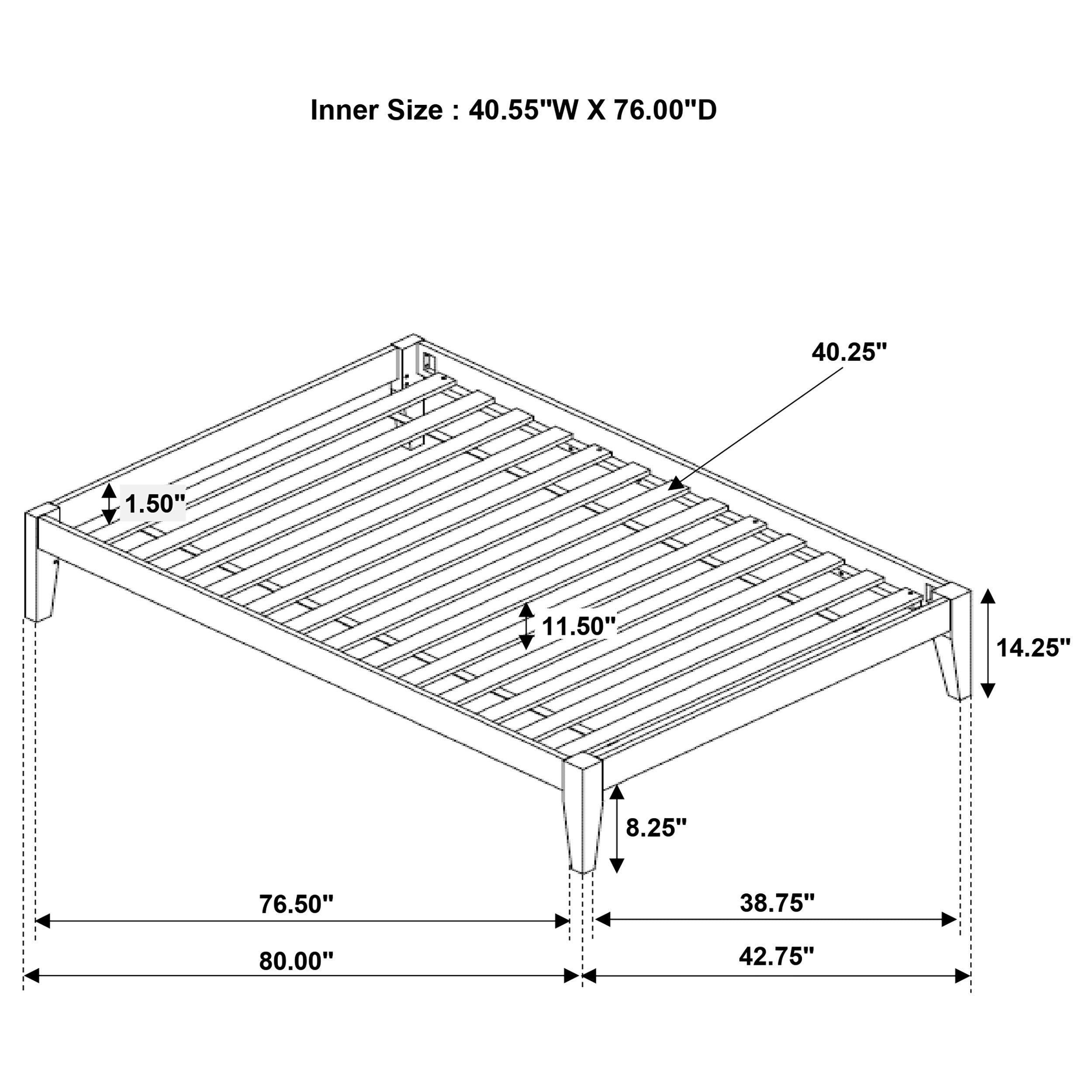 Hounslow Platform Bed Base - Romeo & Juliet Furniture (Warren,MI)