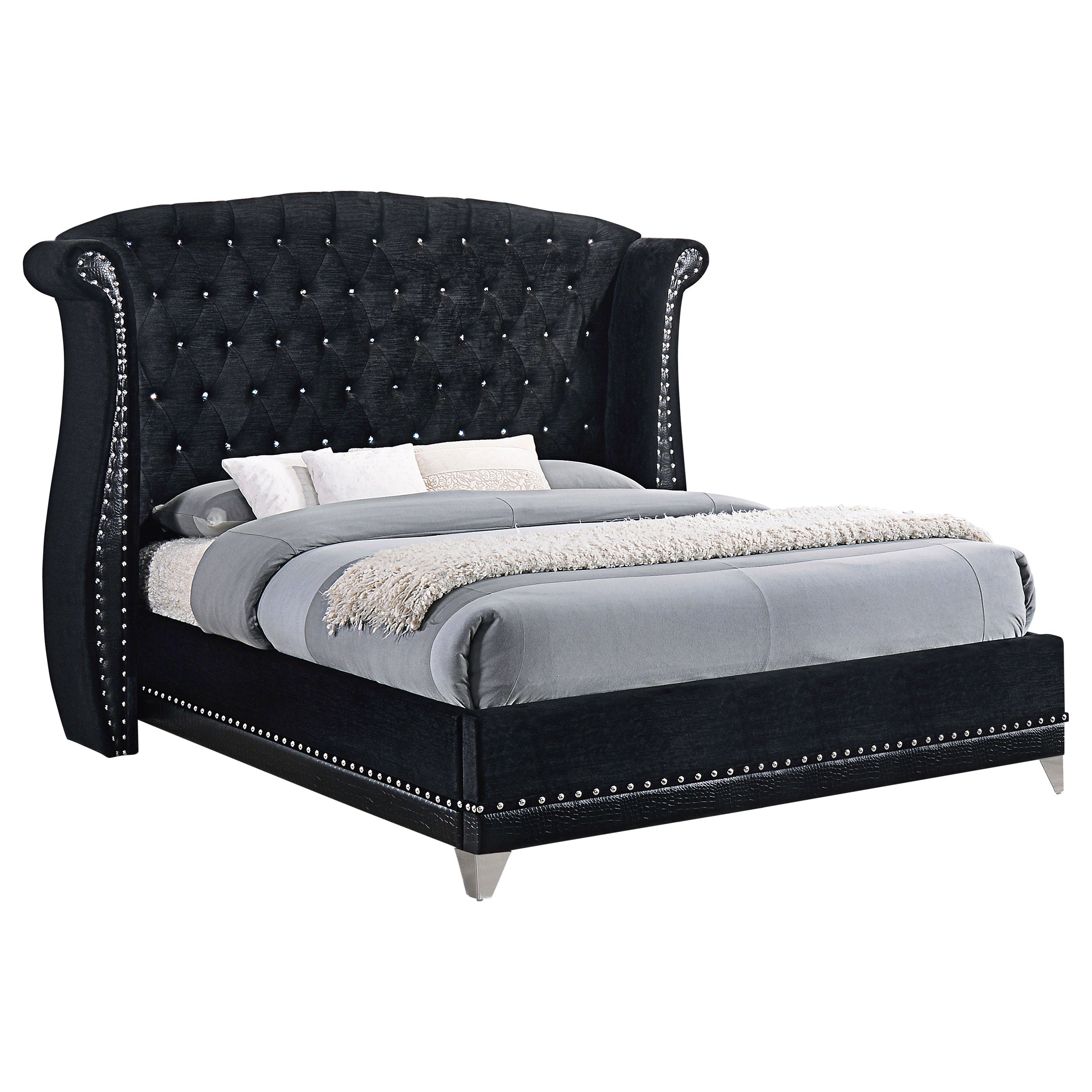 Barzini Wingback Platform Bed - Romeo & Juliet Furniture (Warren,MI)