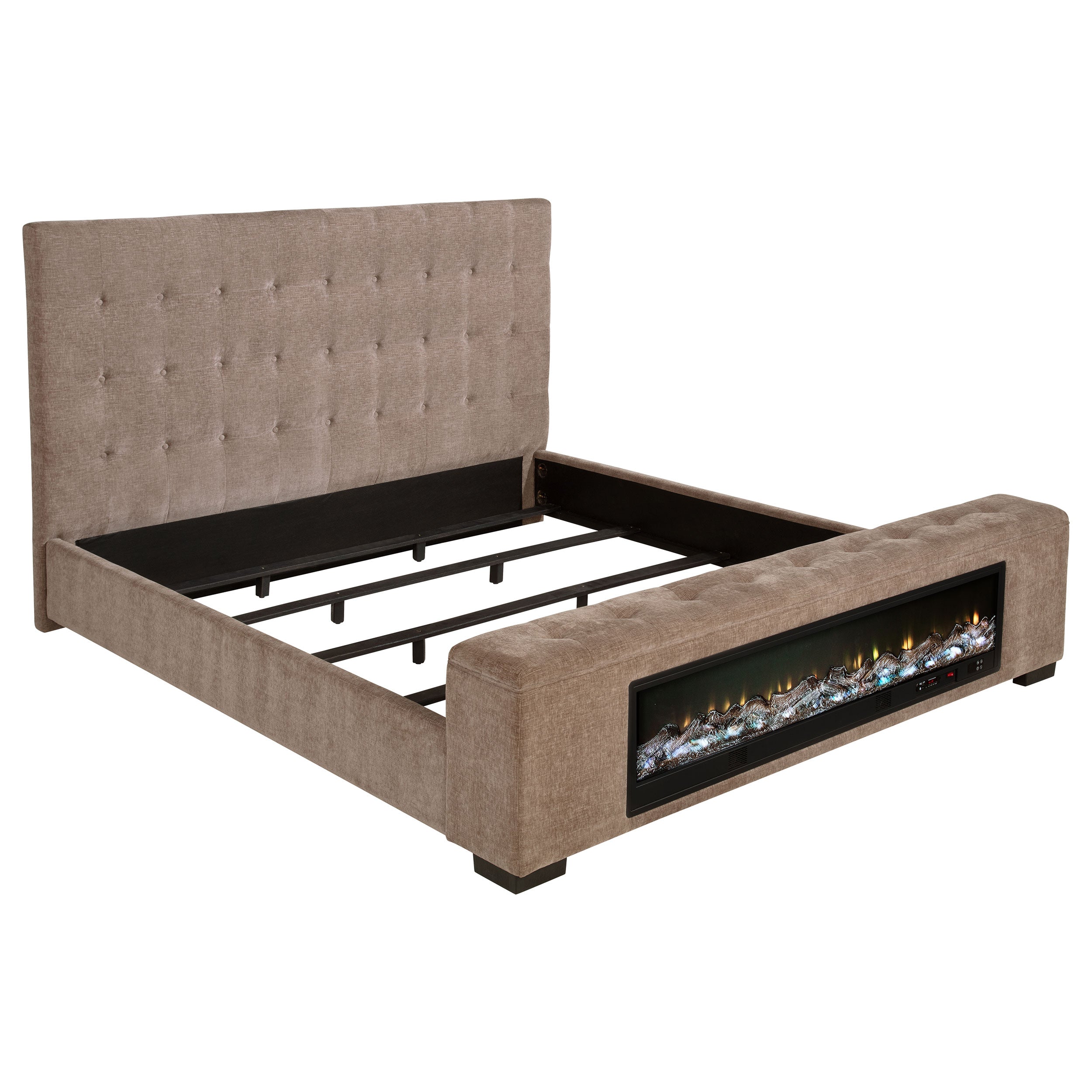 Senna Panel Bed with Bluetooth Speaker and Flame Visualizer - Romeo & Juliet Furniture (Warren,MI)