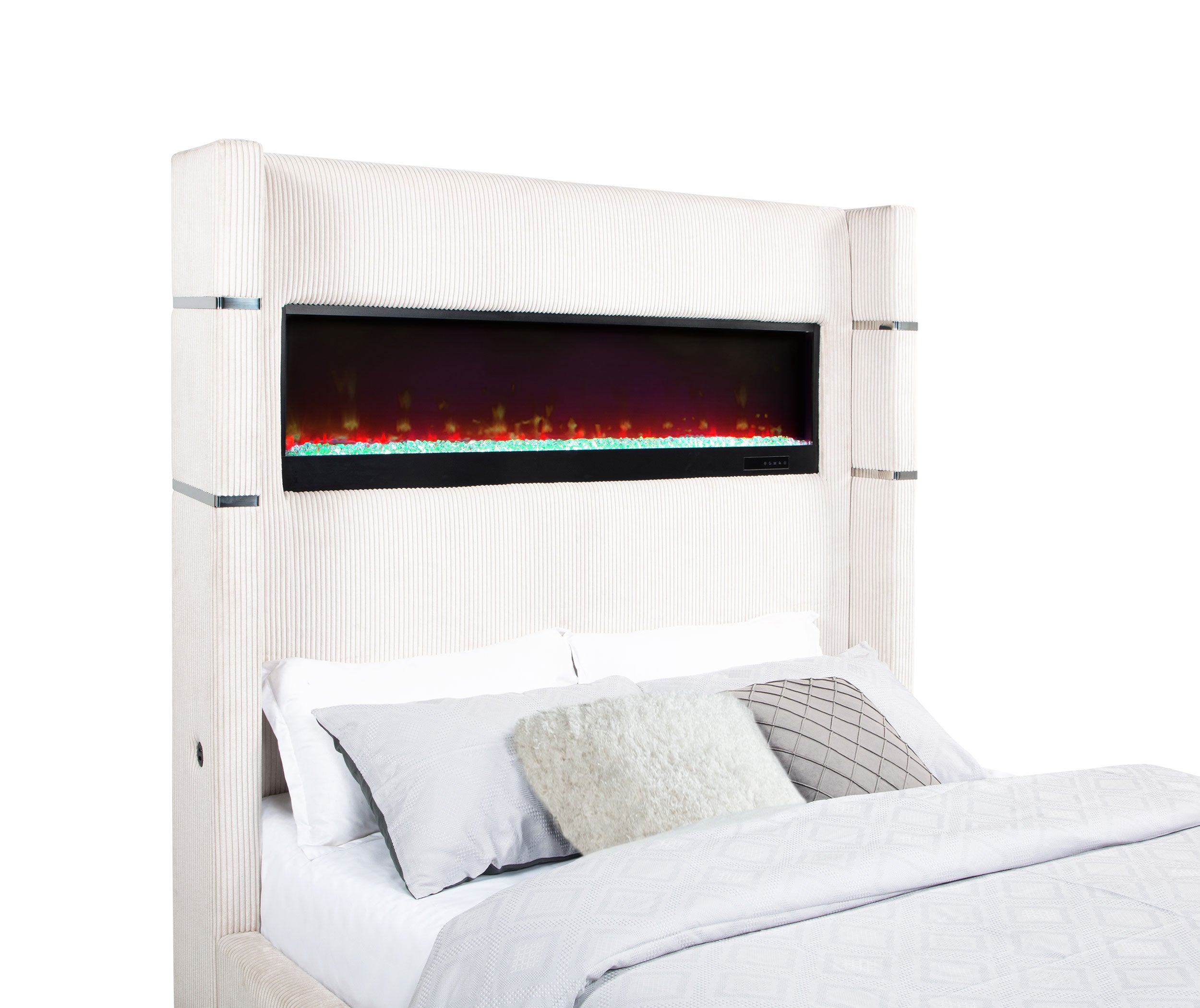 Tisdall Wingback Bed with Flame Visualizer
