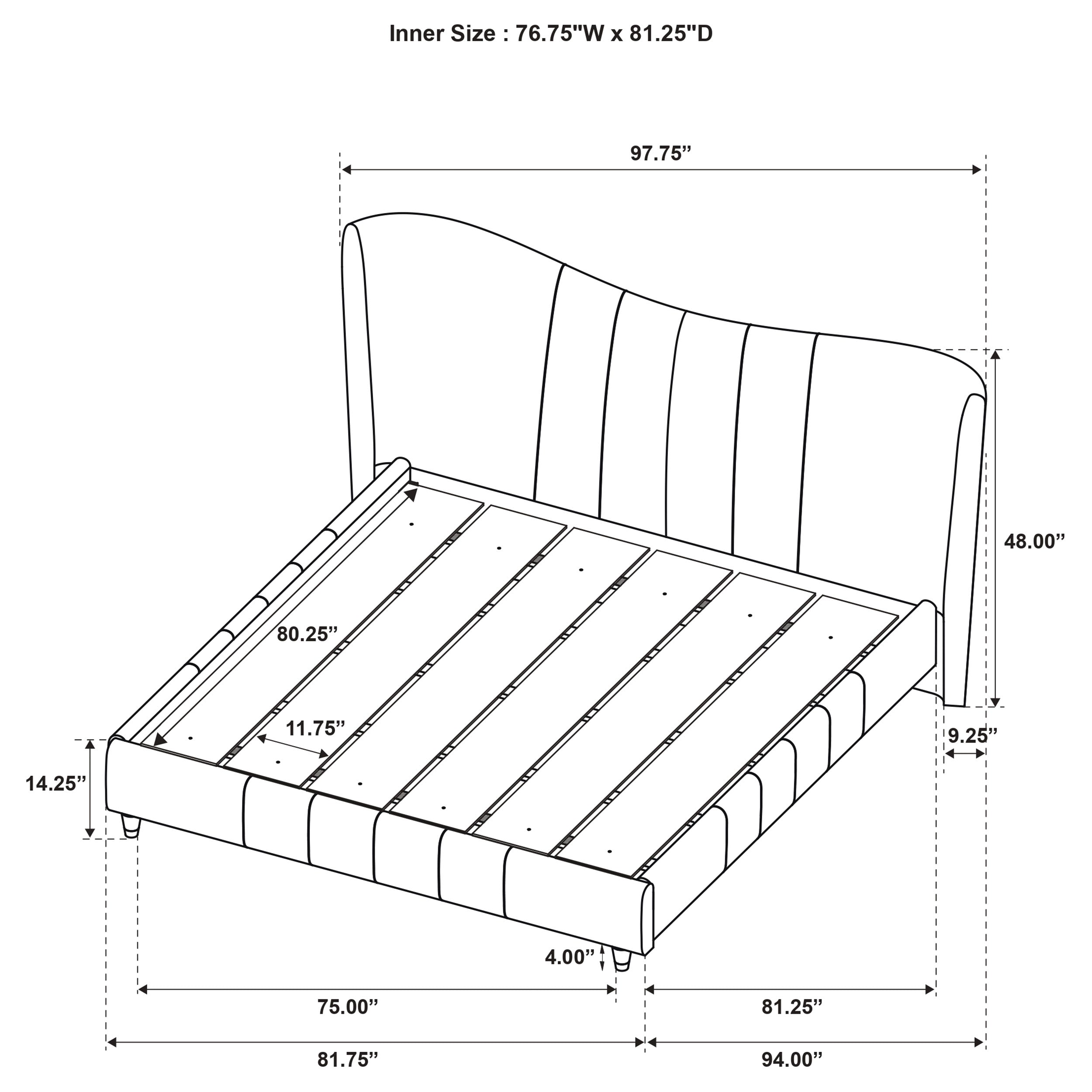 Evelyn Panel Platform Bed - Romeo & Juliet Furniture (Warren,MI)
