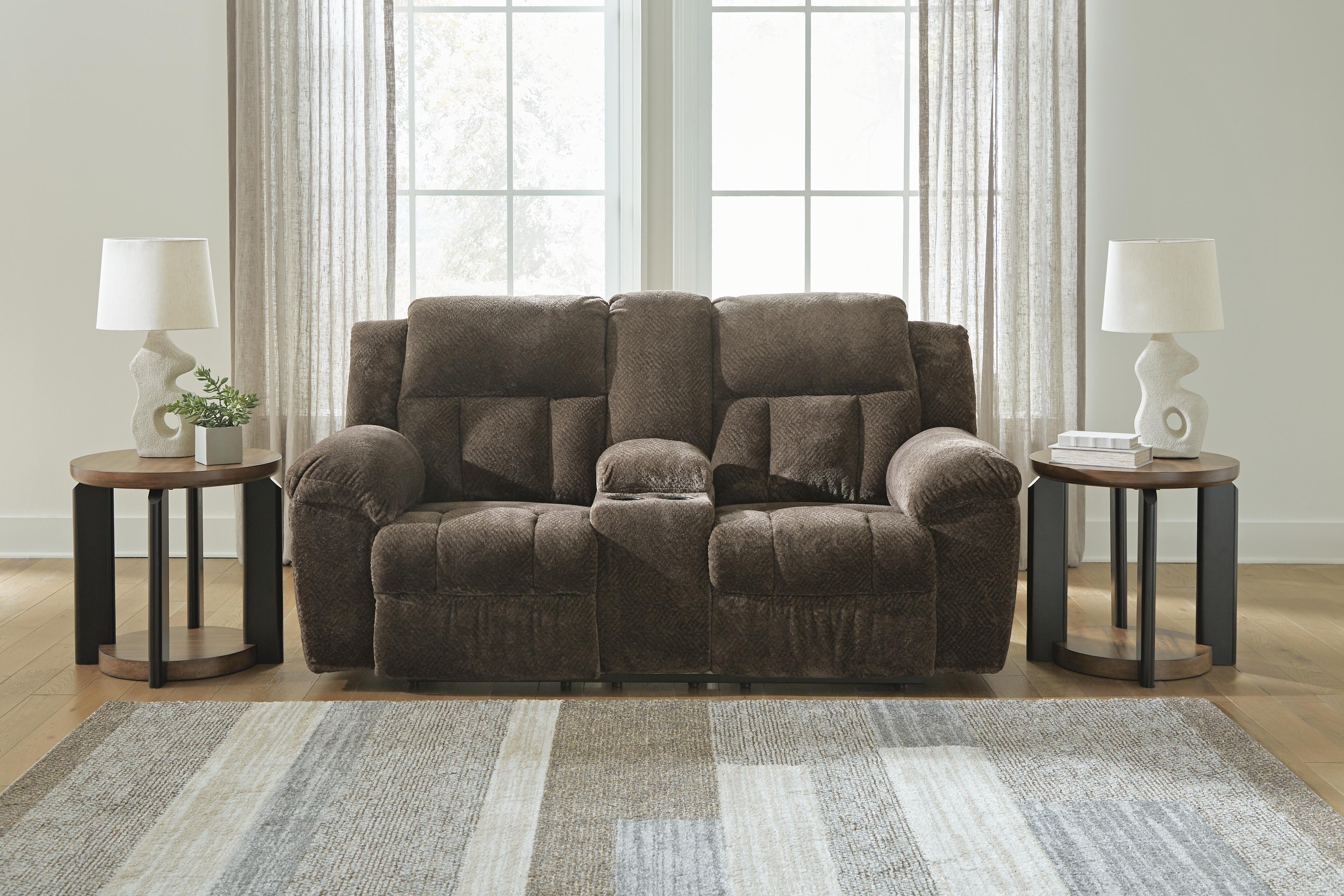 Frohn Reclining Loveseat with Console - Romeo & Juliet Furniture (Warren,MI)