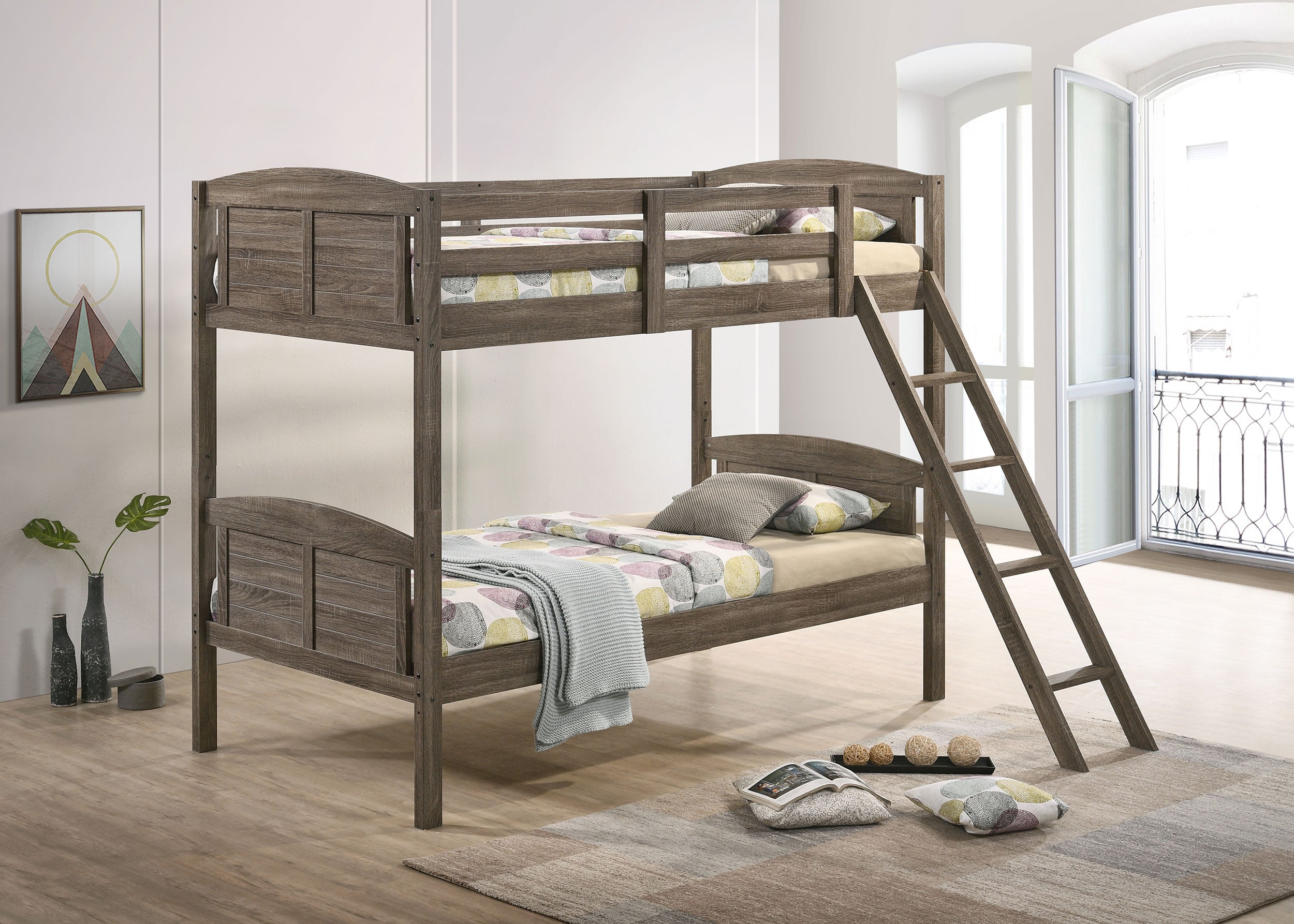 Flynn Bunk Bed with Mattress - Romeo & Juliet Furniture (Warren,MI)