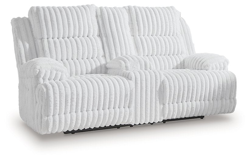 Rhines Falls Power Reclining Loveseat with Console - Romeo & Juliet Furniture (Warren,MI)