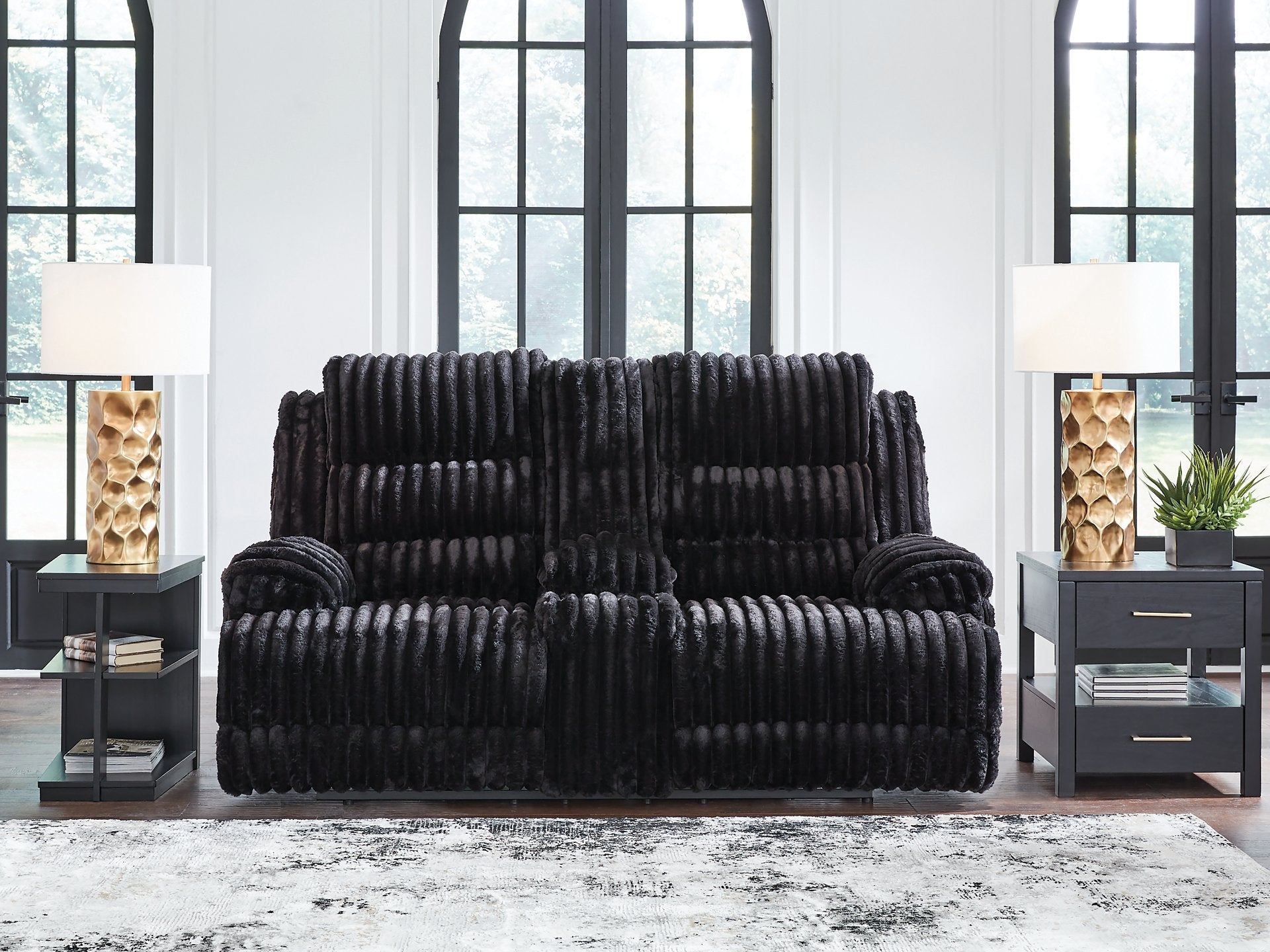 Rhine Falls Reclining Loveseat with Console - Romeo & Juliet Furniture (Warren,MI)