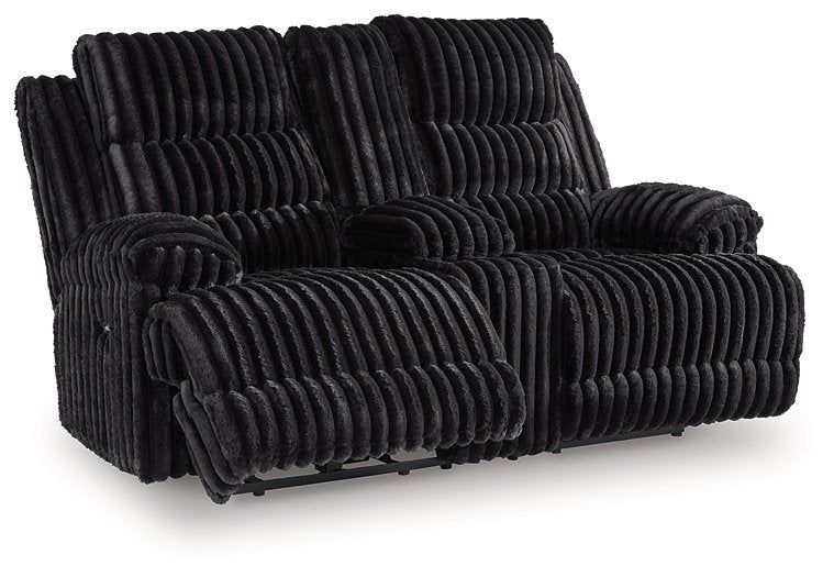 Rhine Falls Reclining Loveseat with Console - Romeo & Juliet Furniture (Warren,MI)