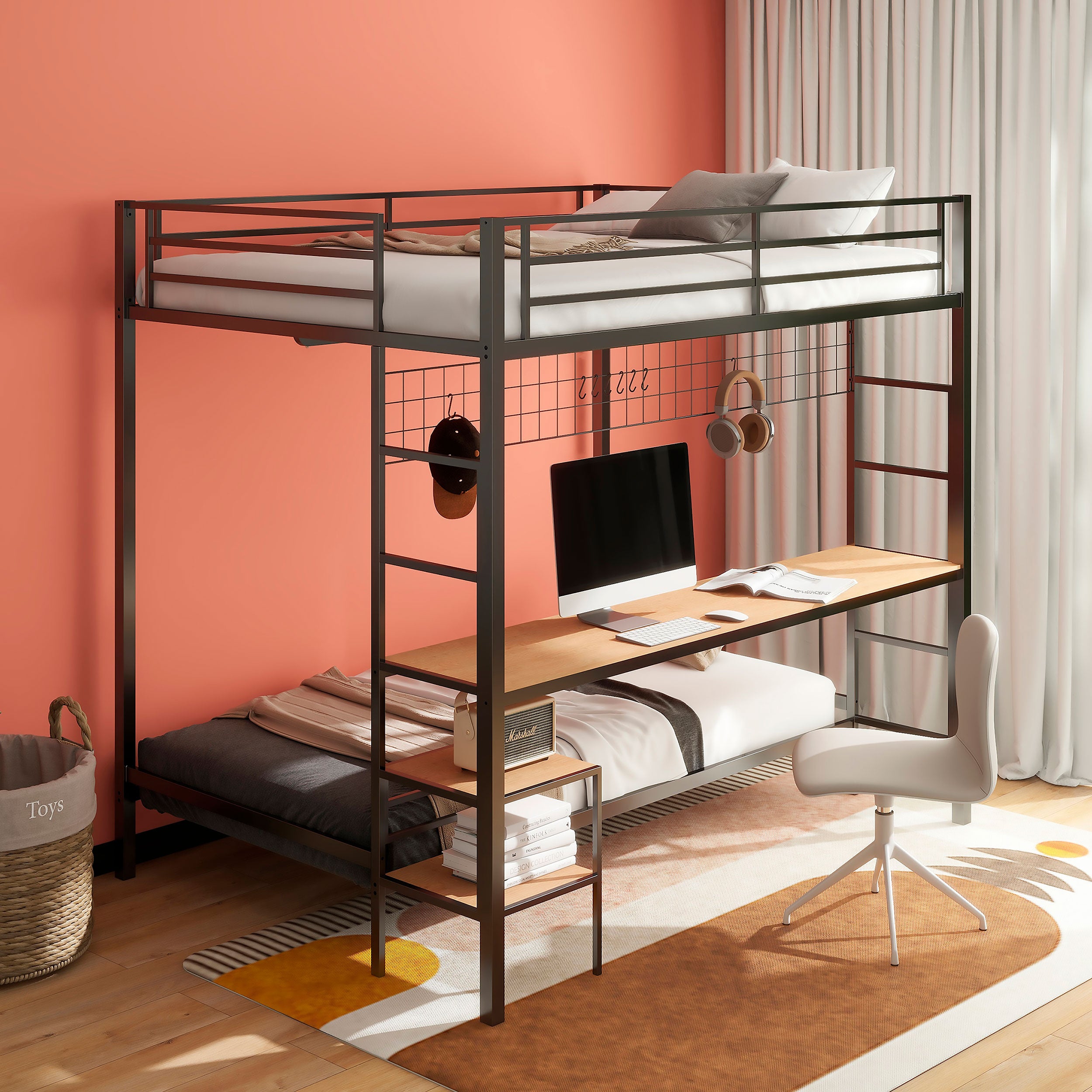Bettoni Workstation Bunk Bed - Romeo & Juliet Furniture (Warren,MI)