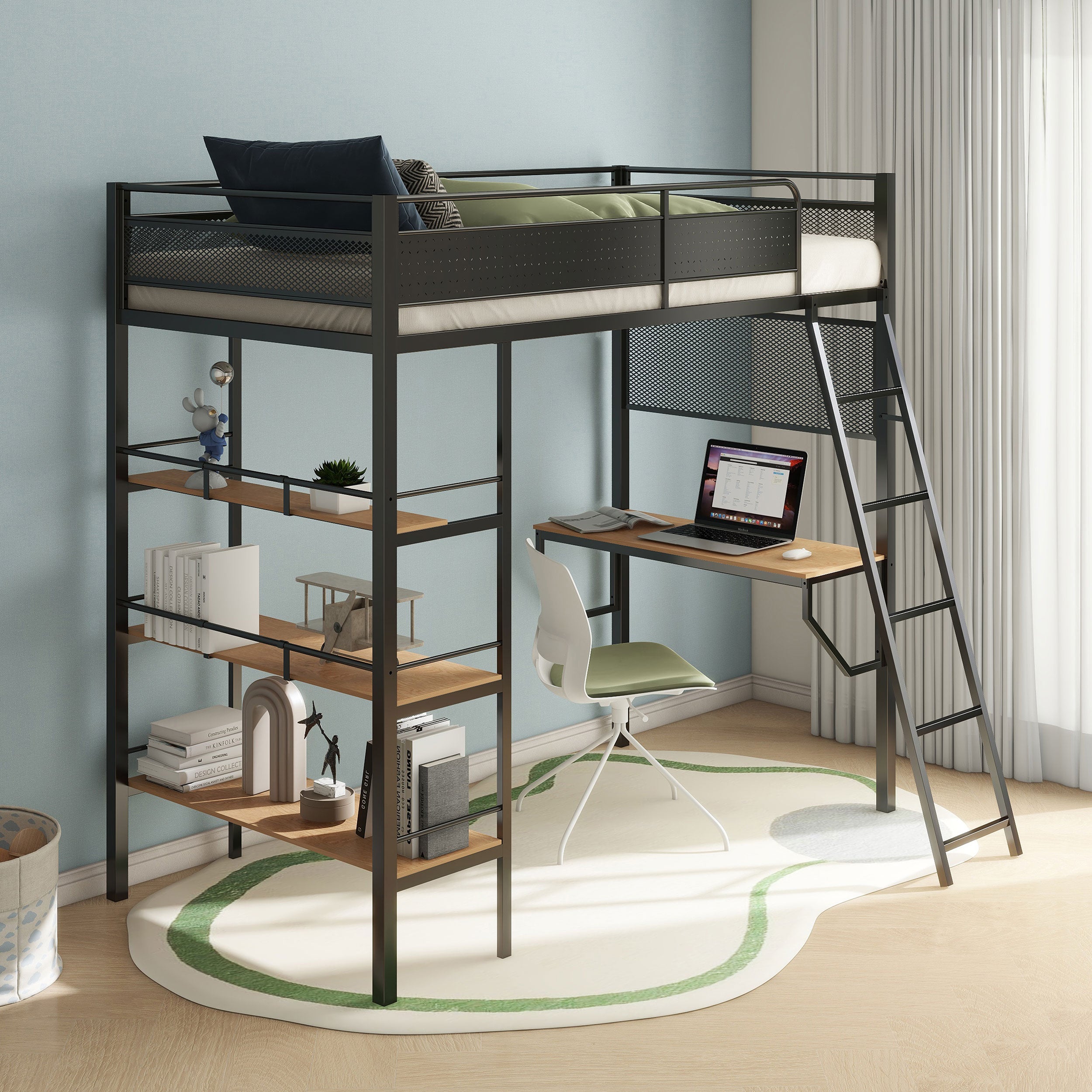 Campus Workstation Loft Bed - Romeo & Juliet Furniture (Warren,MI)