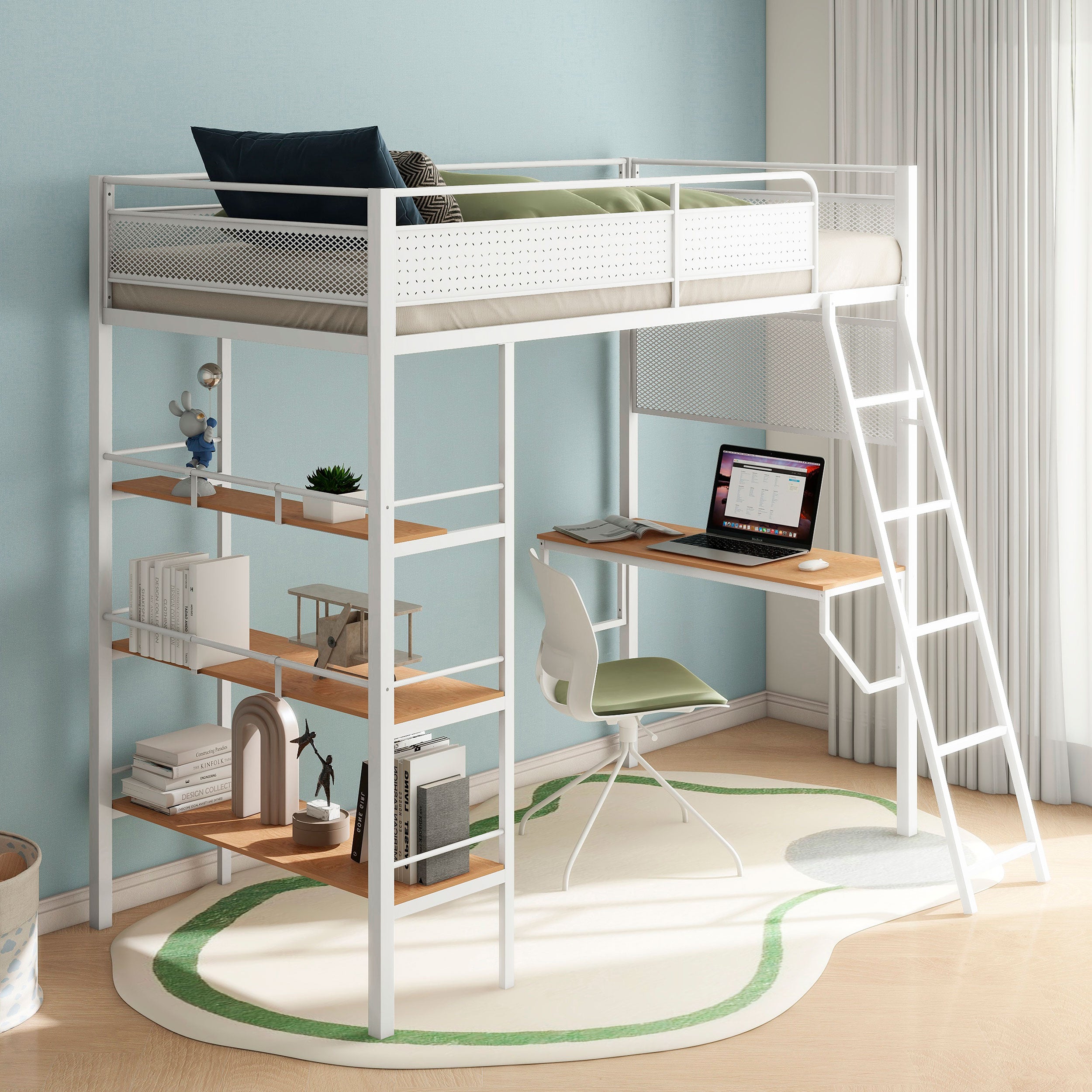 Campus Workstation Loft Bed - Romeo & Juliet Furniture (Warren,MI)