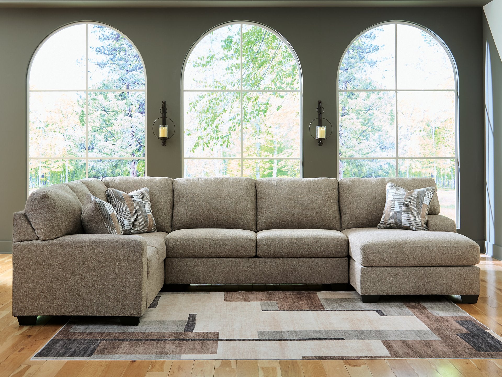 Newellen Sleeper Sectional with Chaise - Romeo & Juliet Furniture (Warren,MI)