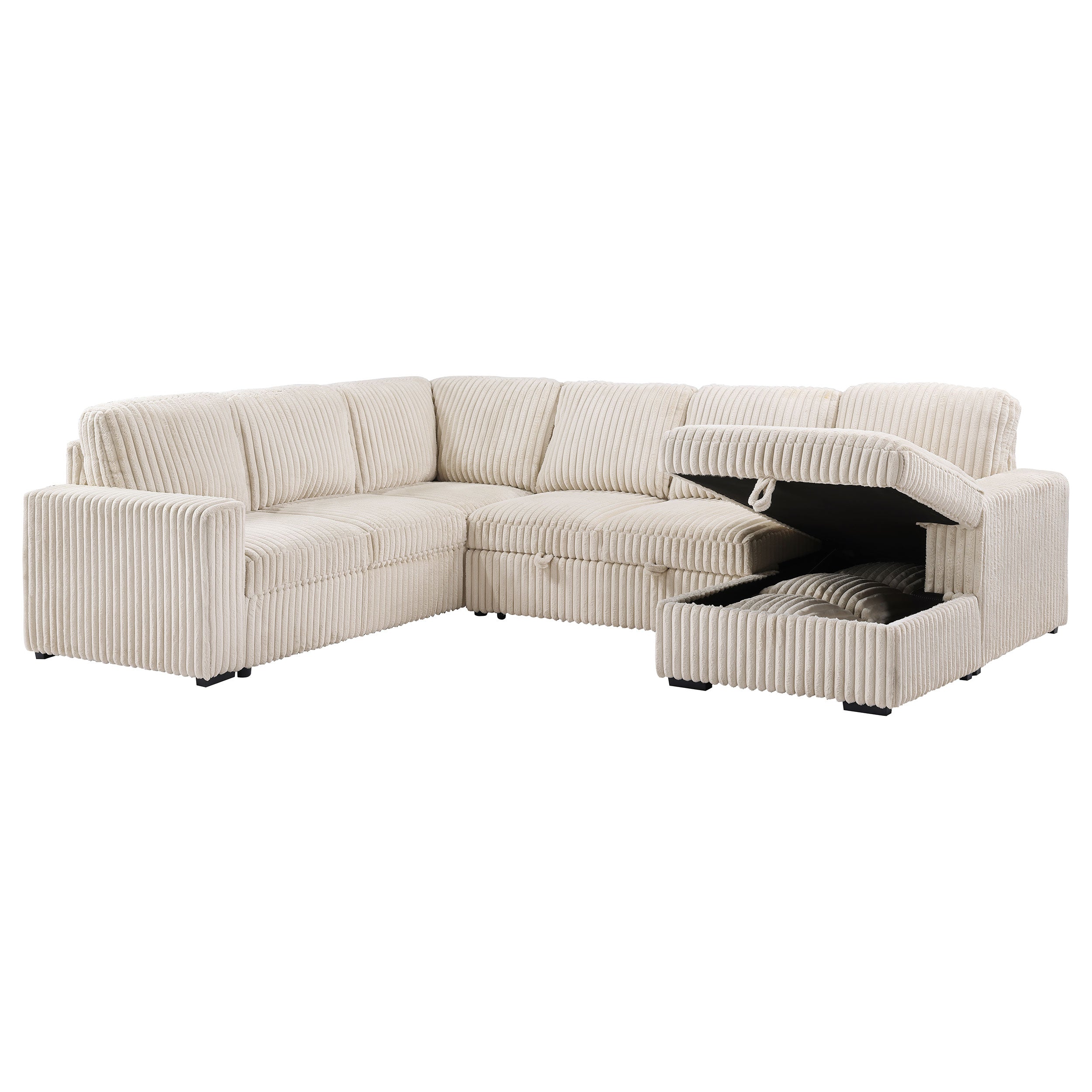 Devonshire Pull-Out Sleeper Sectional Sofa - Romeo & Juliet Furniture (Warren,MI)