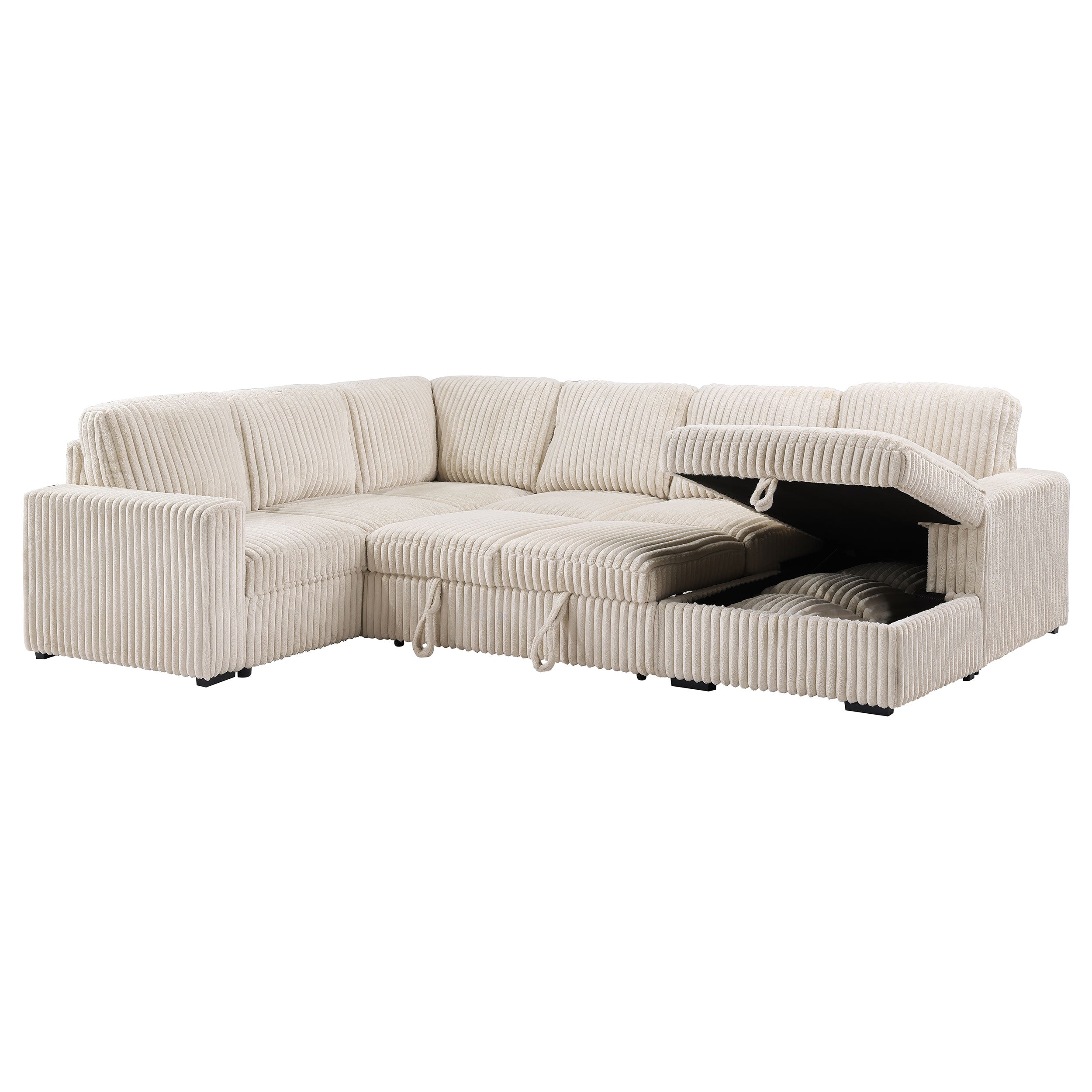 Devonshire Pull-Out Sleeper Sectional Sofa - Romeo & Juliet Furniture (Warren,MI)