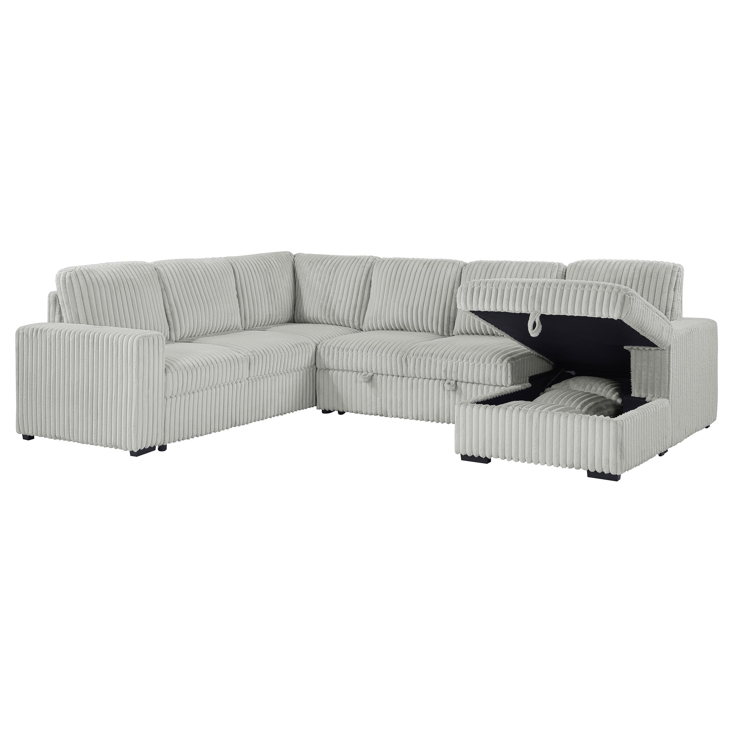 Devonshire Pull-Out Sleeper Sectional Sofa - Romeo & Juliet Furniture (Warren,MI)