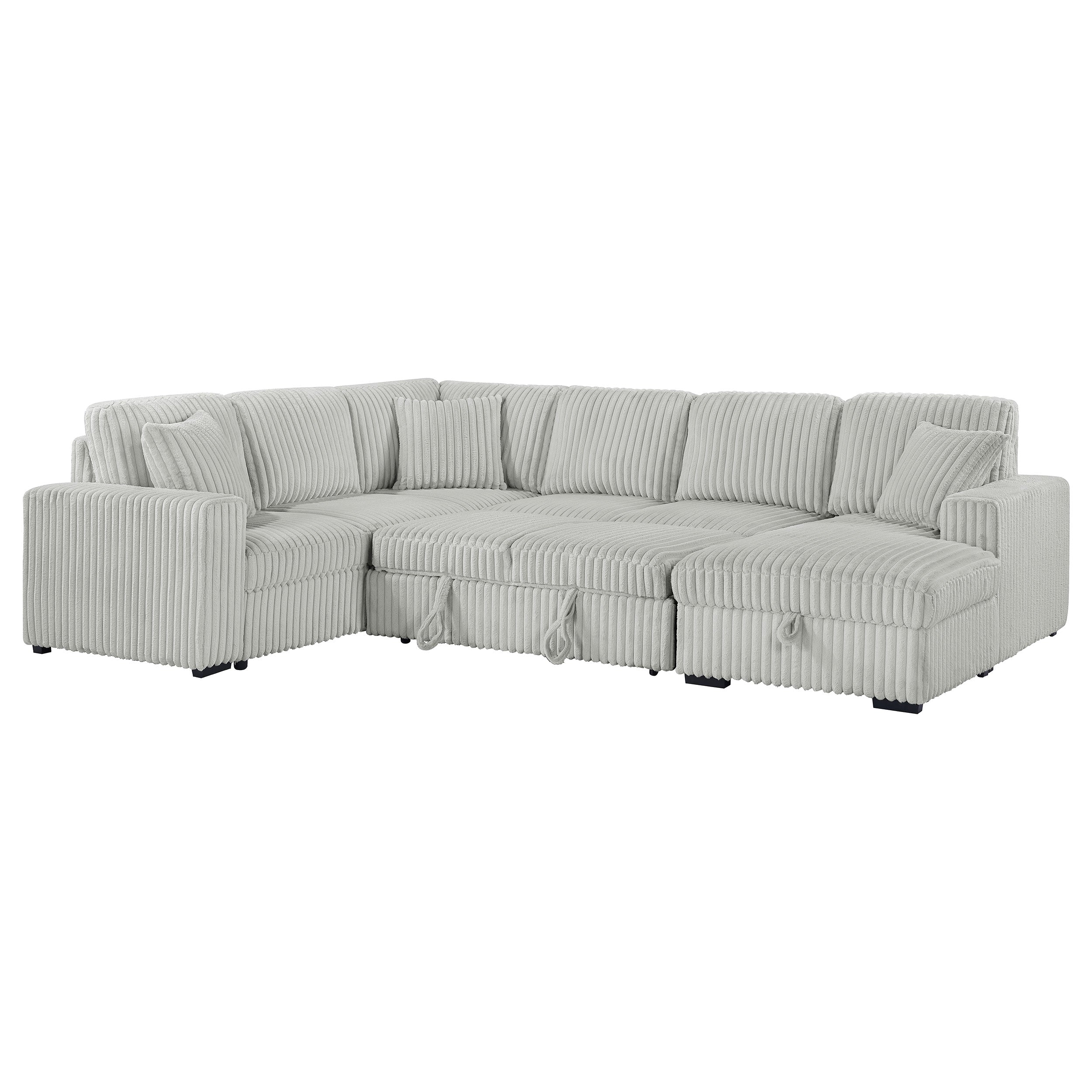 Devonshire Pull-Out Sleeper Sectional Sofa - Romeo & Juliet Furniture (Warren,MI)
