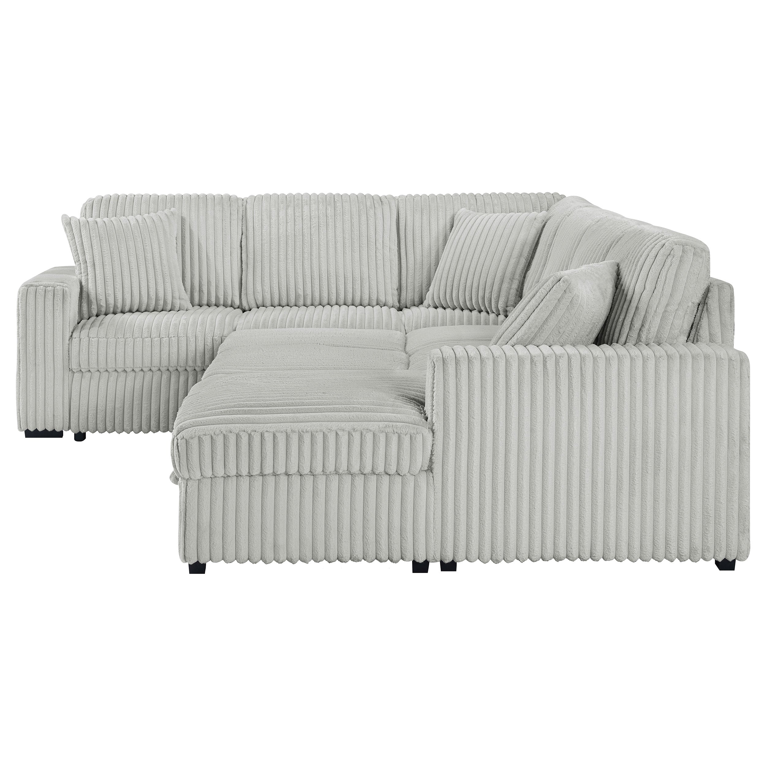 Devonshire Pull-Out Sleeper Sectional Sofa - Romeo & Juliet Furniture (Warren,MI)