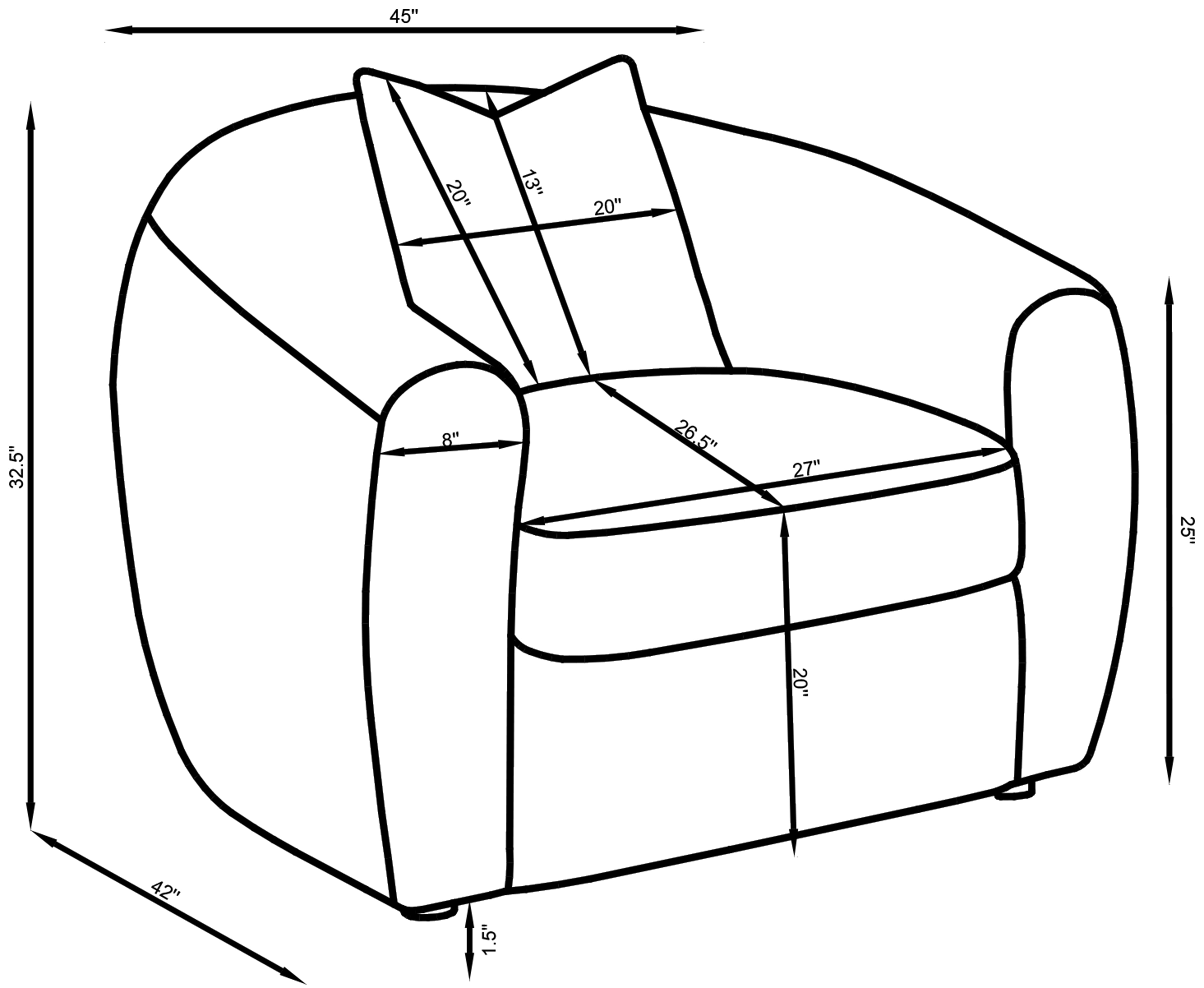 Isabella Accent Chair - Romeo & Juliet Furniture (Warren,MI)