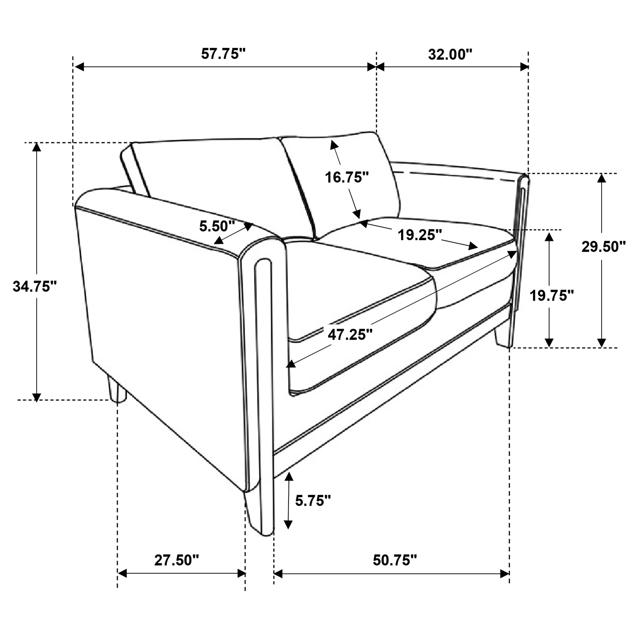 Islington Loveseat - Romeo & Juliet Furniture (Warren,MI)