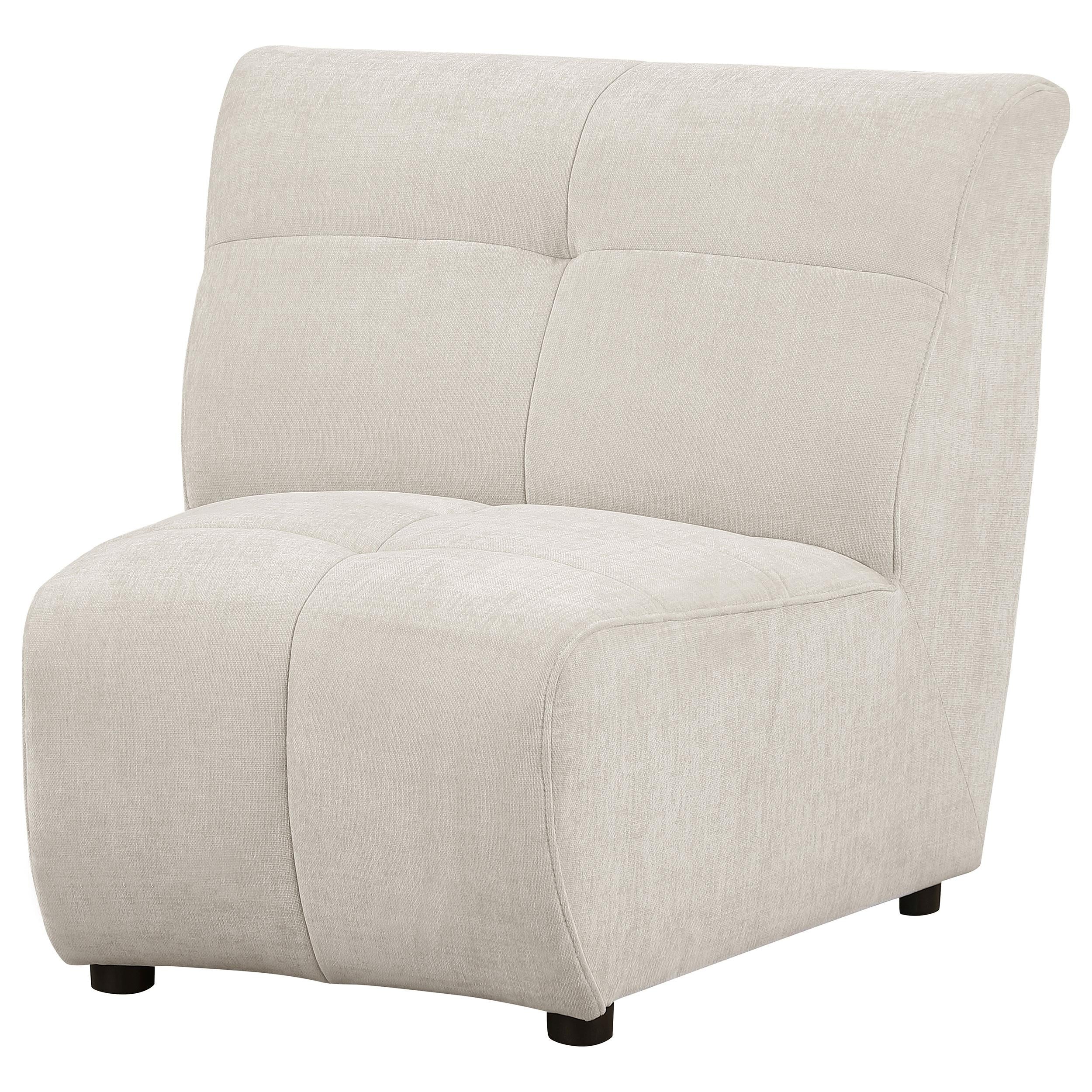 Charlotte Upholstered Curved Armless Chair Ivory - Romeo & Juliet Furniture (Warren,MI)