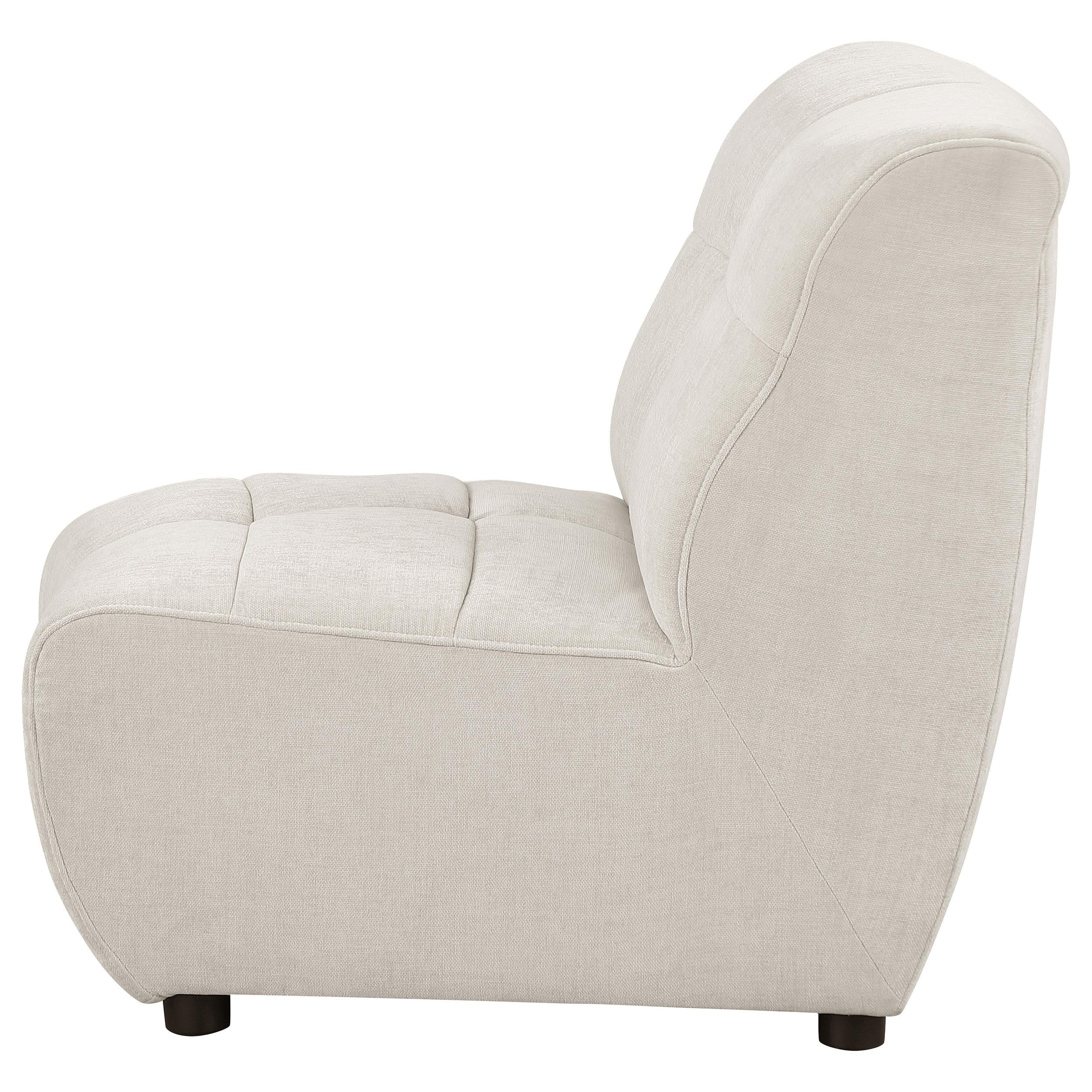 Charlotte Upholstered Curved Armless Chair Ivory - Romeo & Juliet Furniture (Warren,MI)