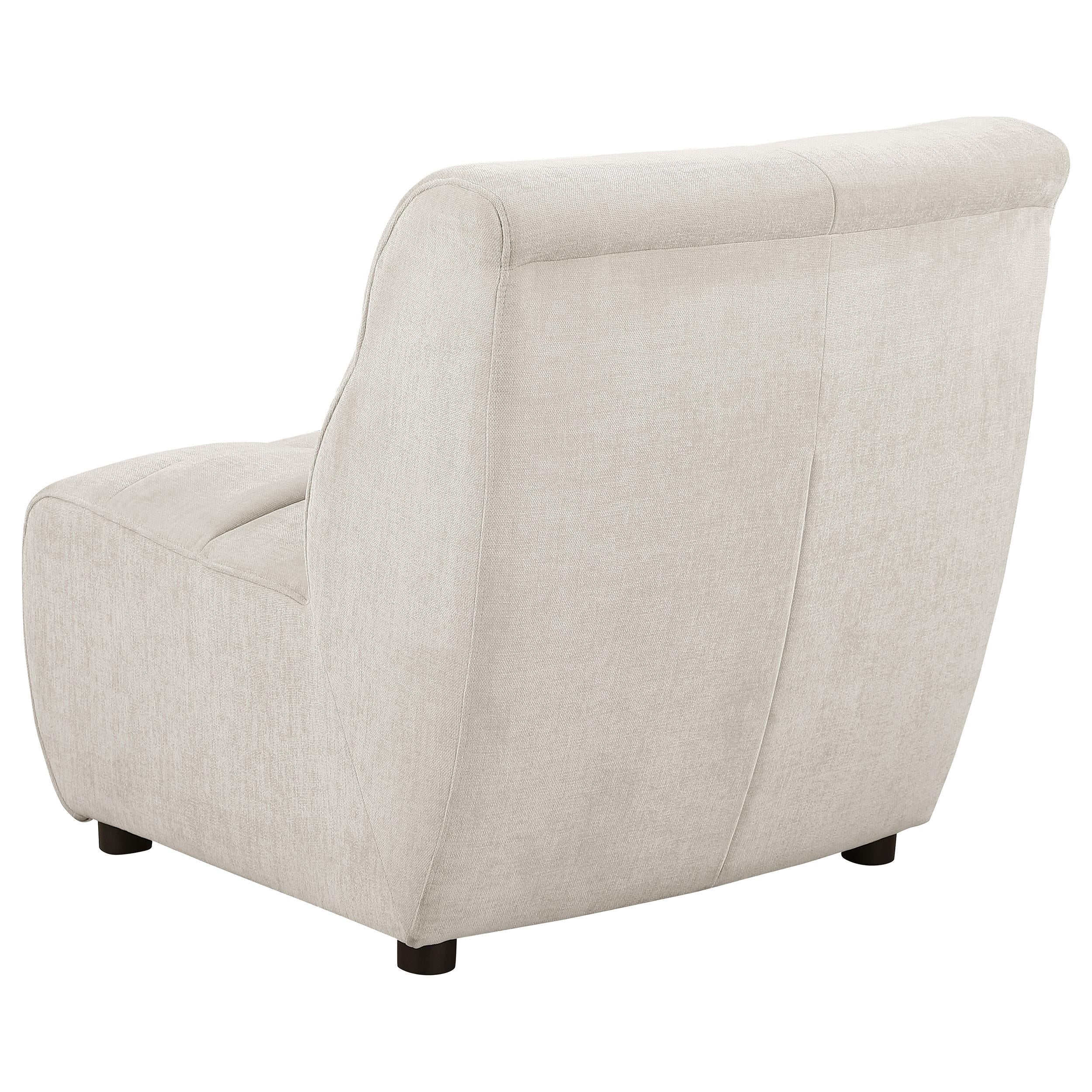 Charlotte Upholstered Curved Armless Chair Ivory - Romeo & Juliet Furniture (Warren,MI)