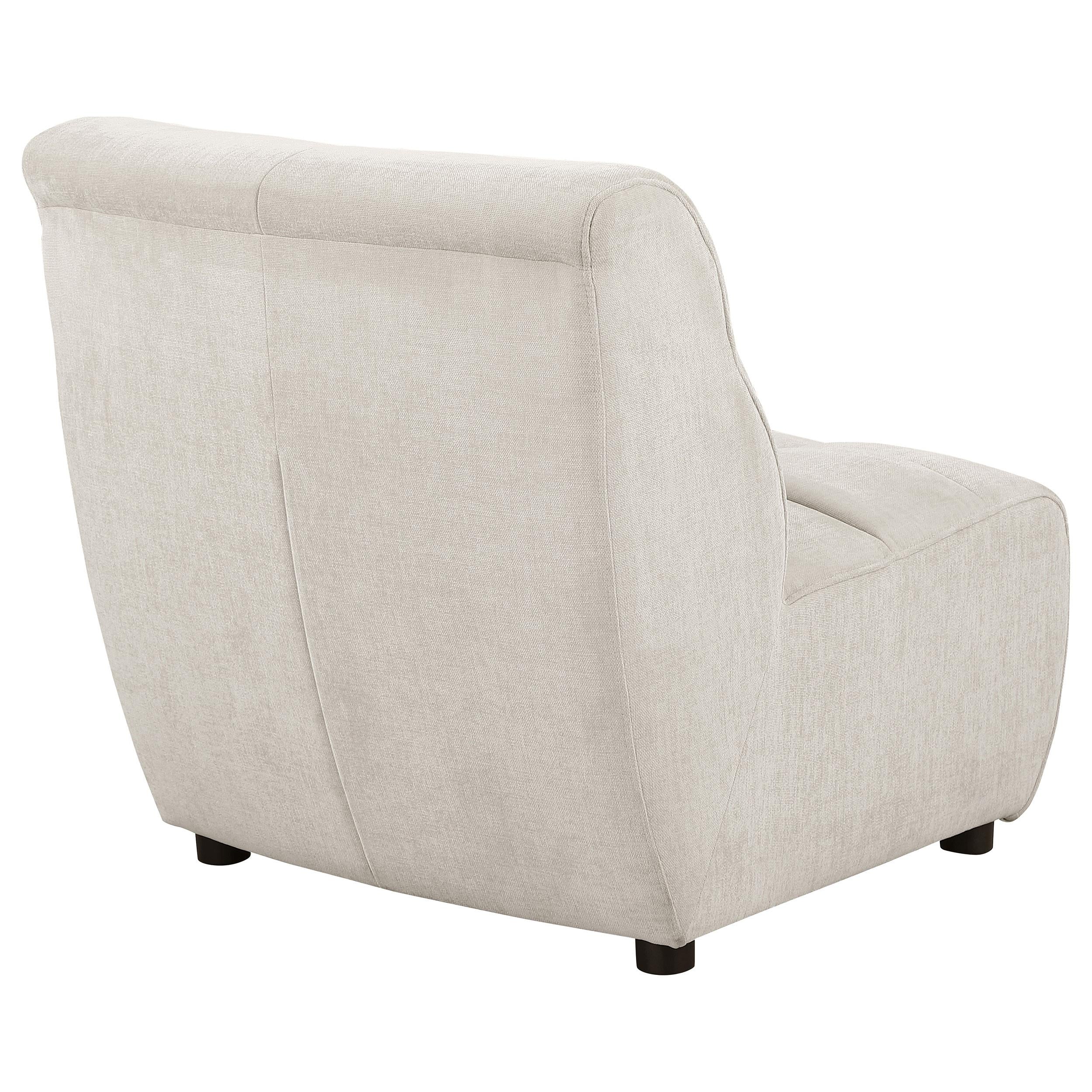 Charlotte Upholstered Curved Armless Chair Ivory - Romeo & Juliet Furniture (Warren,MI)