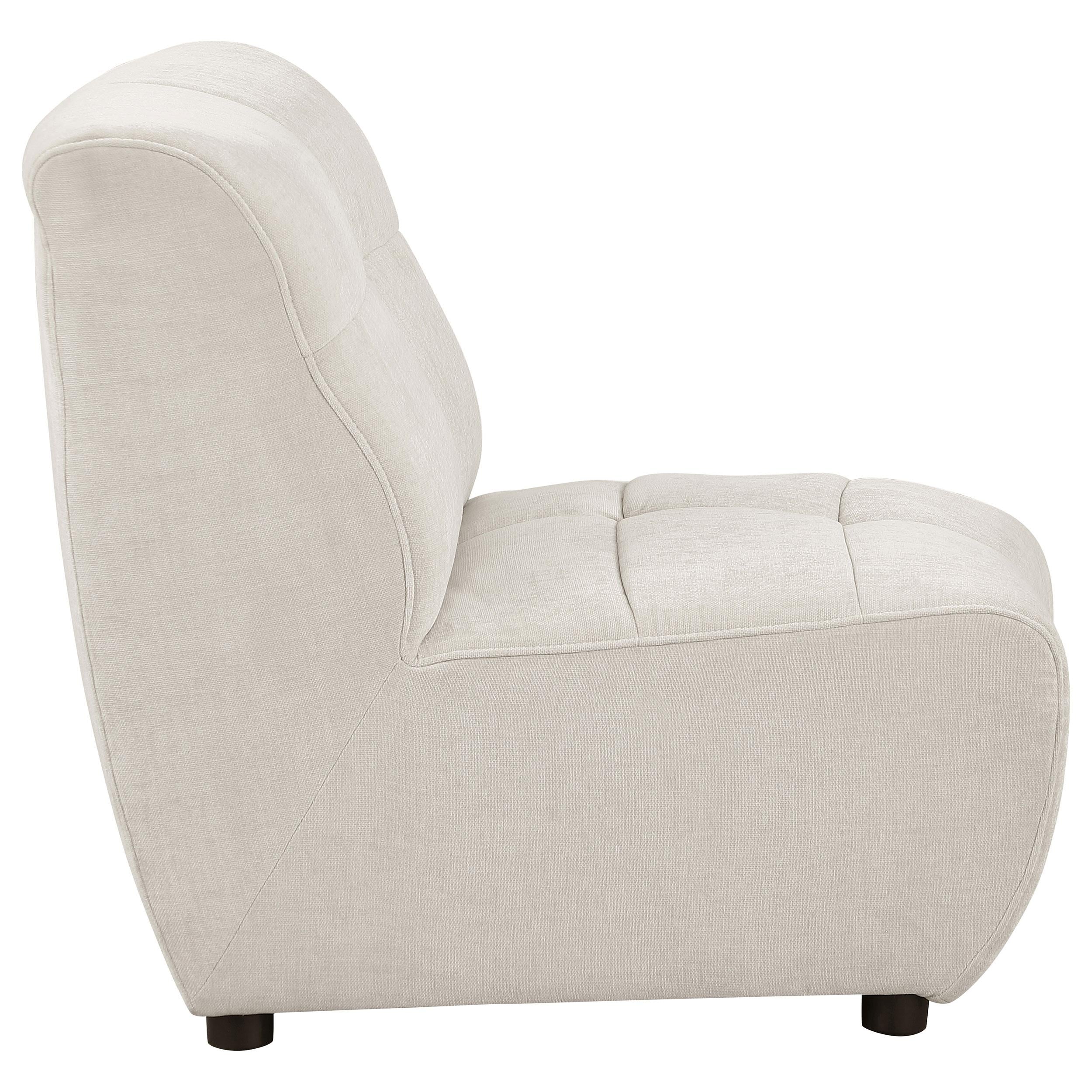 Charlotte Upholstered Curved Armless Chair Ivory - Romeo & Juliet Furniture (Warren,MI)