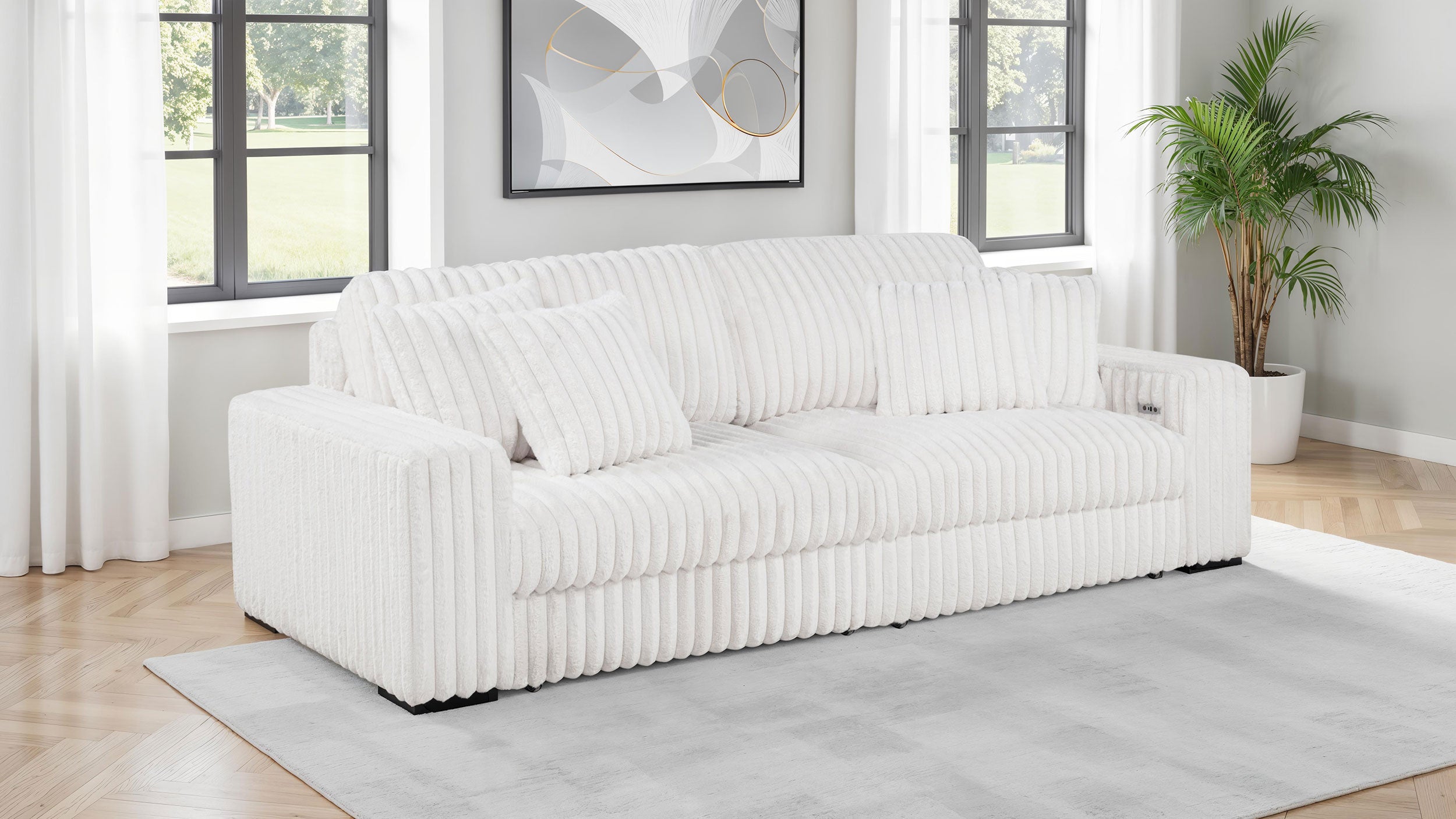 Jacana Sofa with Power Chaise - Romeo & Juliet Furniture (Warren,MI)