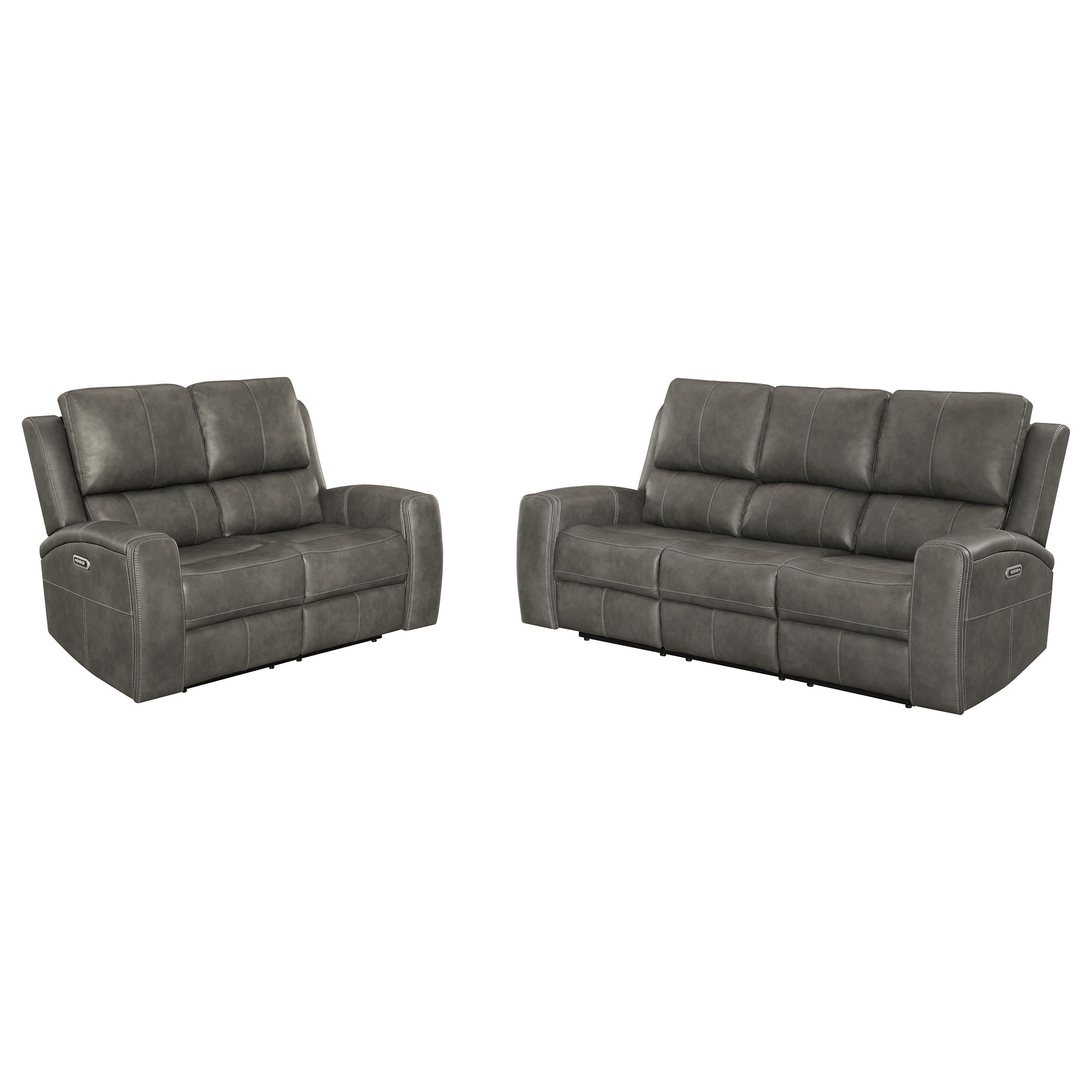 Brickston Triple Power Reclining Sofa Set - Romeo & Juliet Furniture (Warren,MI)