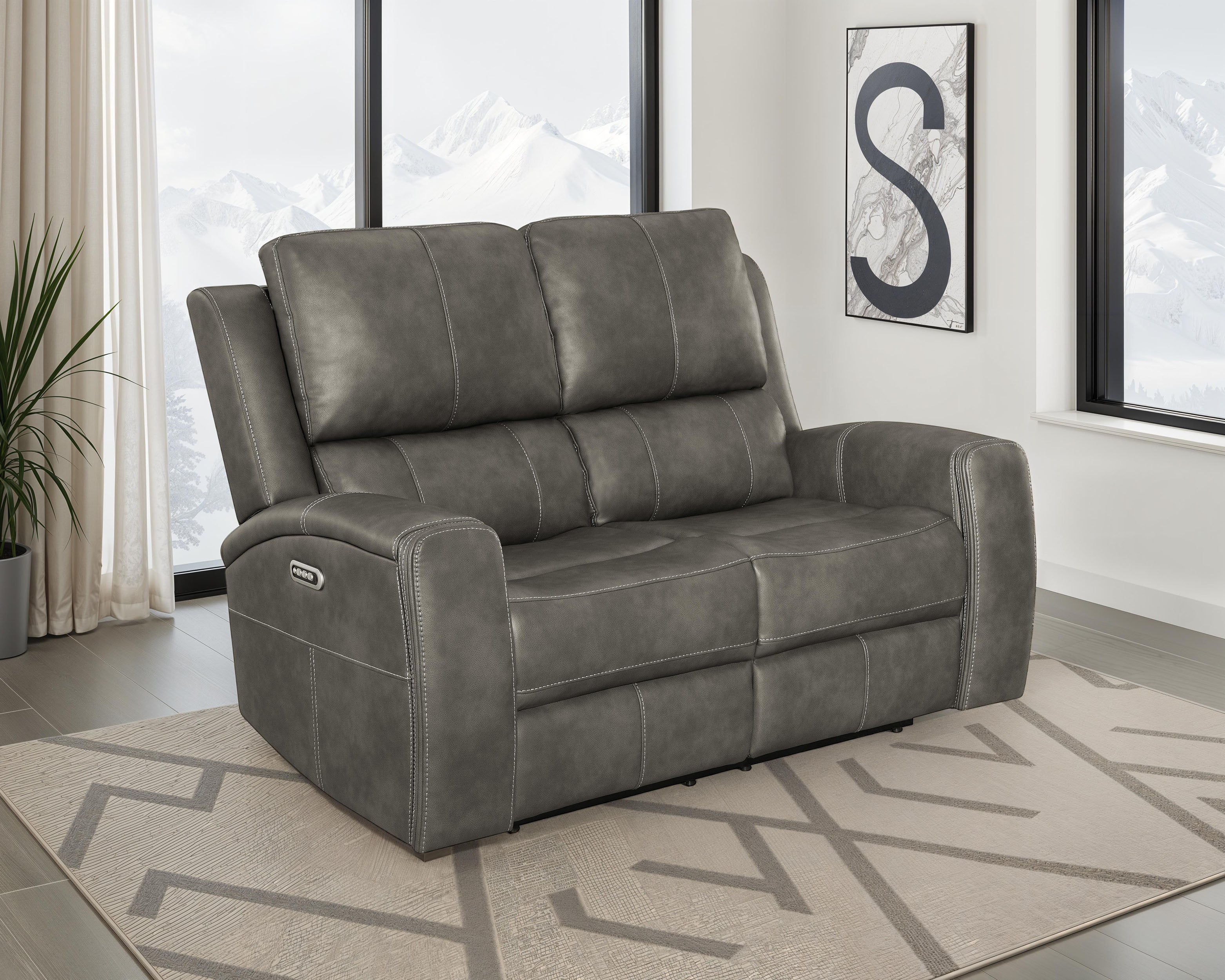 Brickston Triple Power Reclining Loveseat - Romeo & Juliet Furniture (Warren,MI)