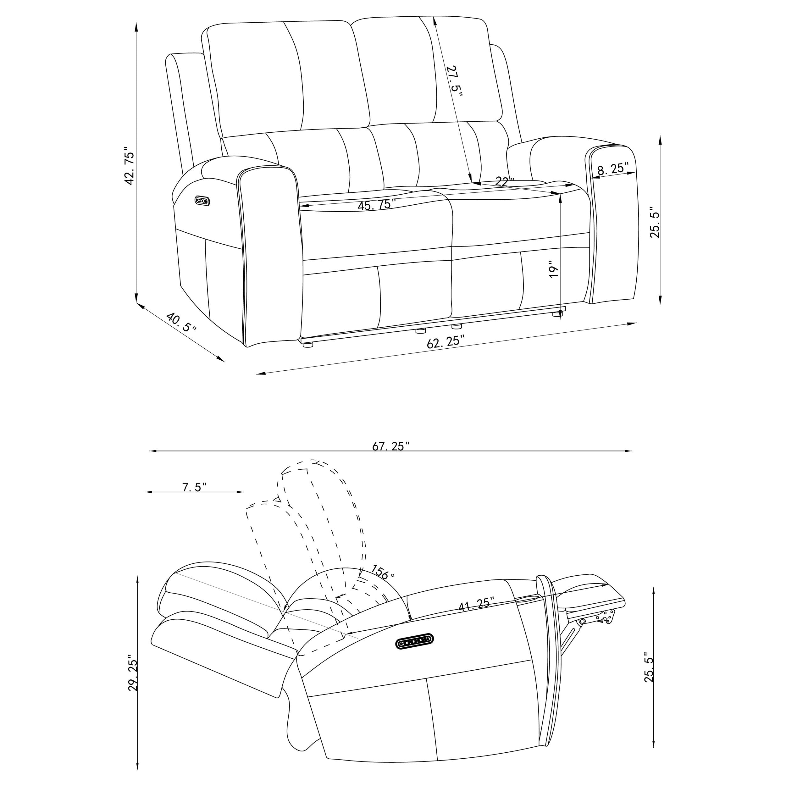 Brickston Triple Power Reclining Loveseat - Romeo & Juliet Furniture (Warren,MI)