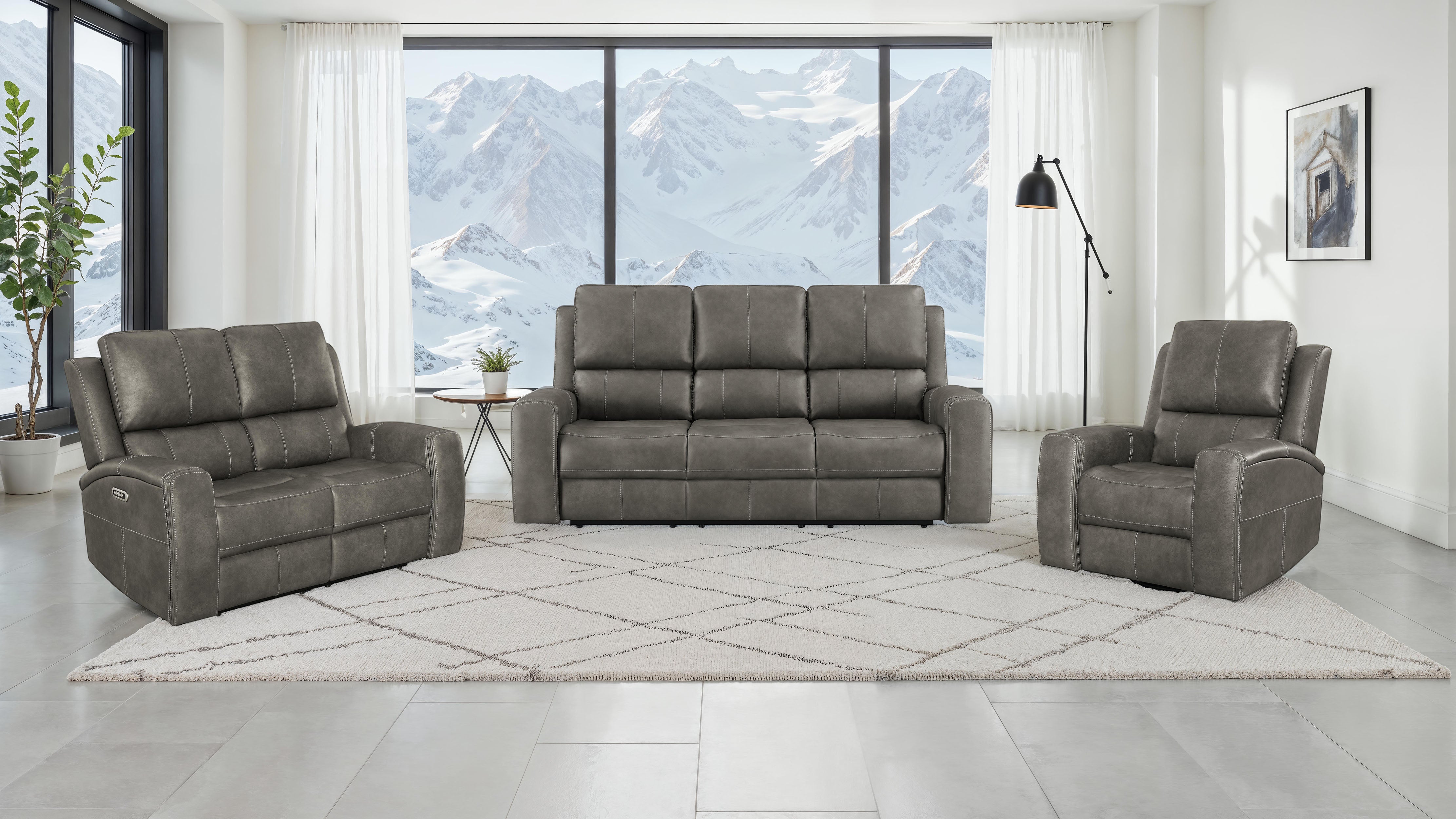 Brickston Triple Power Reclining Loveseat - Romeo & Juliet Furniture (Warren,MI)